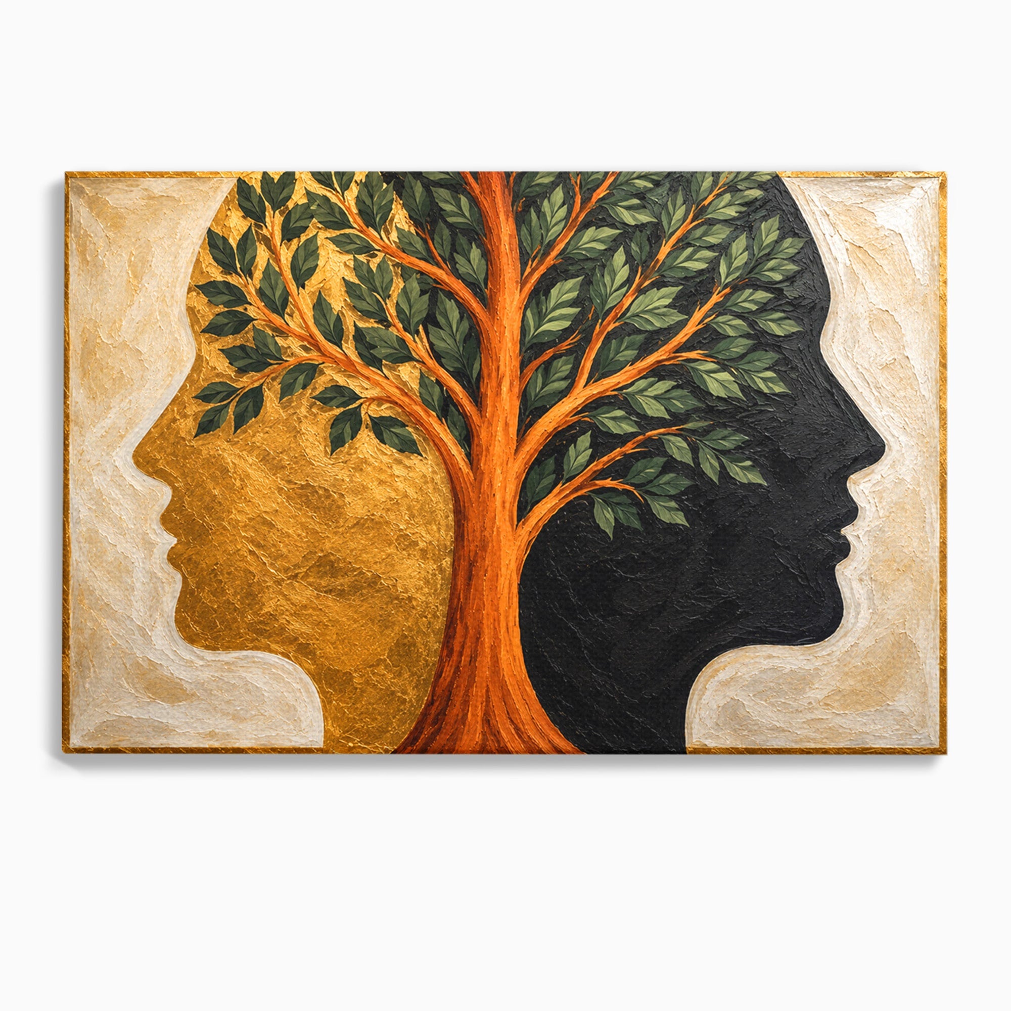 Tablou Canvas Premium LuxCanva® A1895, Arborele Vietii, Arbore, Silhouette, Dualitate, Simbolism, Living, Culori Vibrante