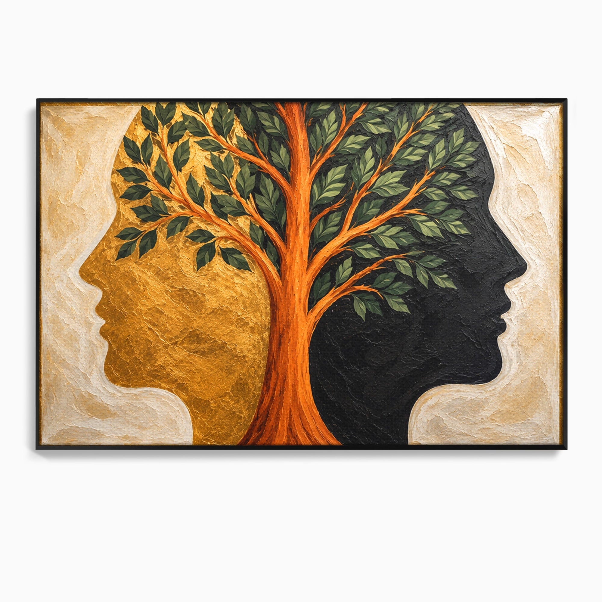 Tablou Canvas Premium LuxCanva® A1895, Arborele Vietii, Arbore, Silhouette, Dualitate, Simbolism, Living, Culori Vibrante