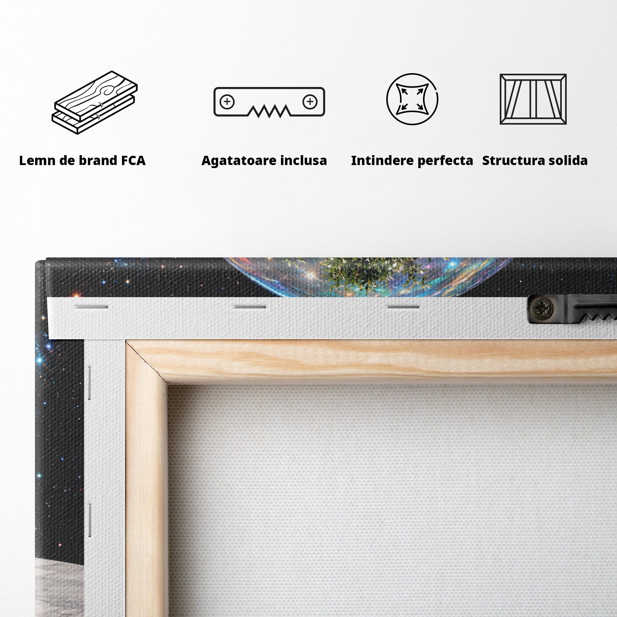 Tablou Canvas Premium LuxCanva® A1896, Copacul Cosmic, Copac, Univers, Sticla, Living, Dormitor, Fantezie, Culori Vibrante