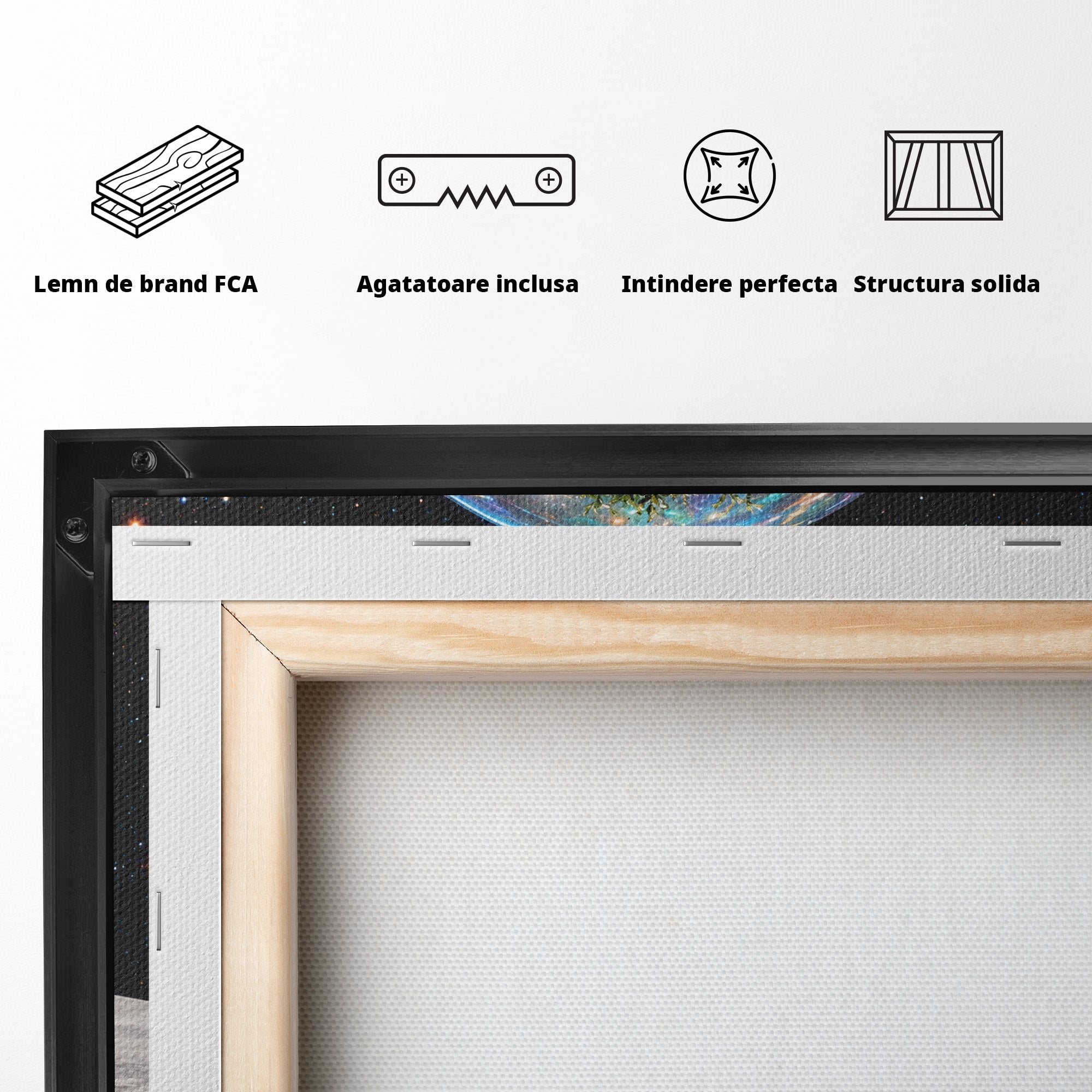 Tablou Canvas Premium LuxCanva® A1896, Copacul Cosmic, Copac, Univers, Sticla, Living, Dormitor, Fantezie, Culori Vibrante