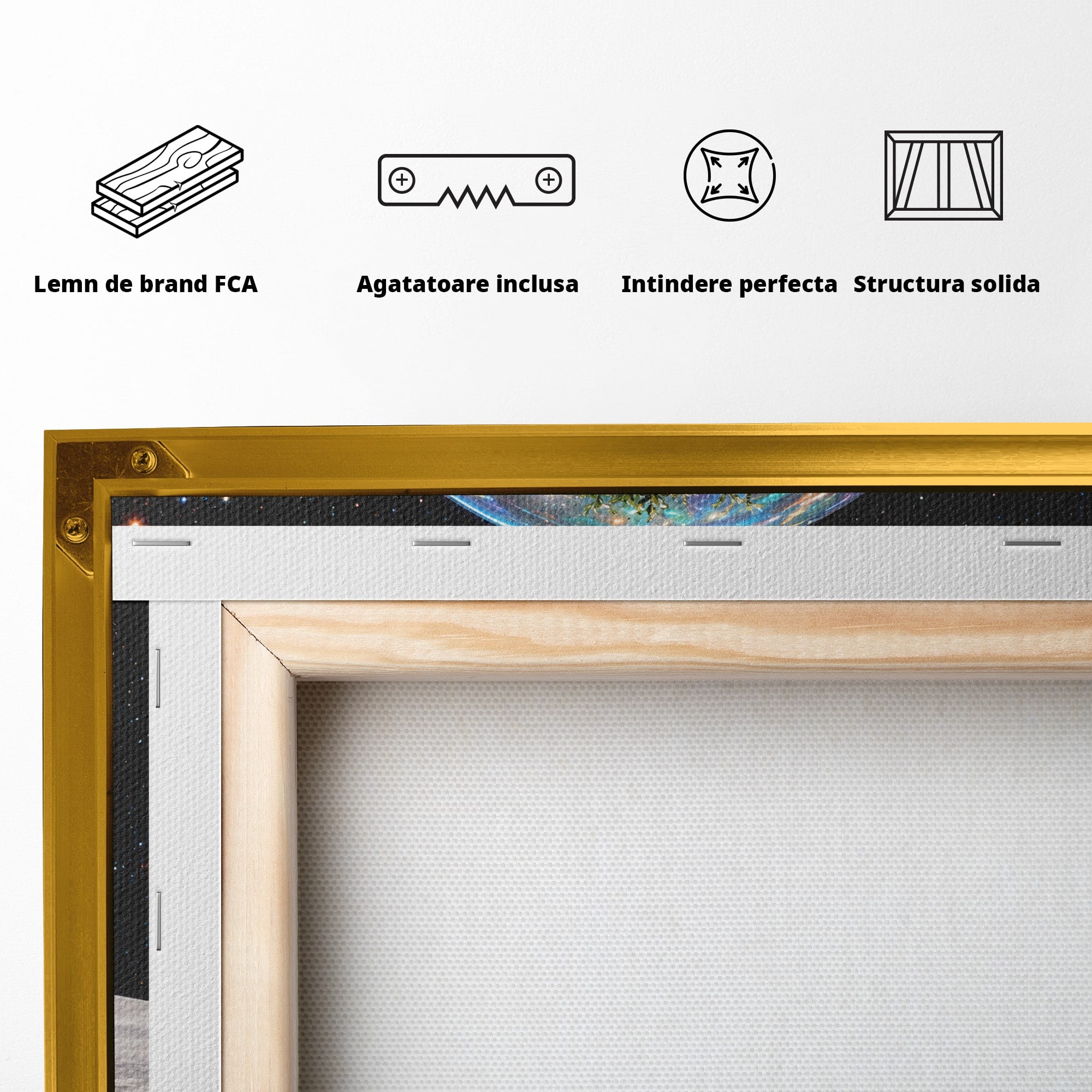 Tablou Canvas Premium LuxCanva® A1896, Copacul Cosmic, Copac, Univers, Sticla, Living, Dormitor, Fantezie, Culori Vibrante
