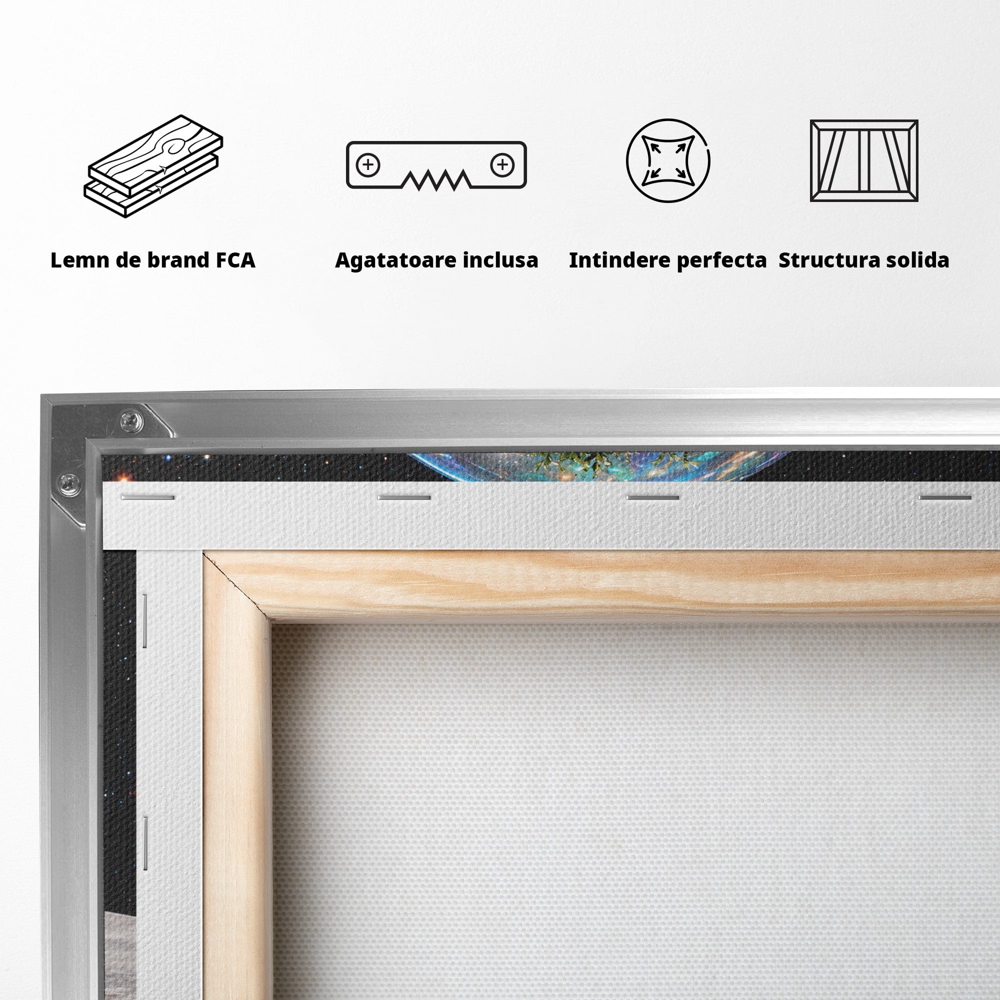 Tablou Canvas Premium LuxCanva® A1896, Copacul Cosmic, Copac, Univers, Sticla, Living, Dormitor, Fantezie, Culori Vibrante