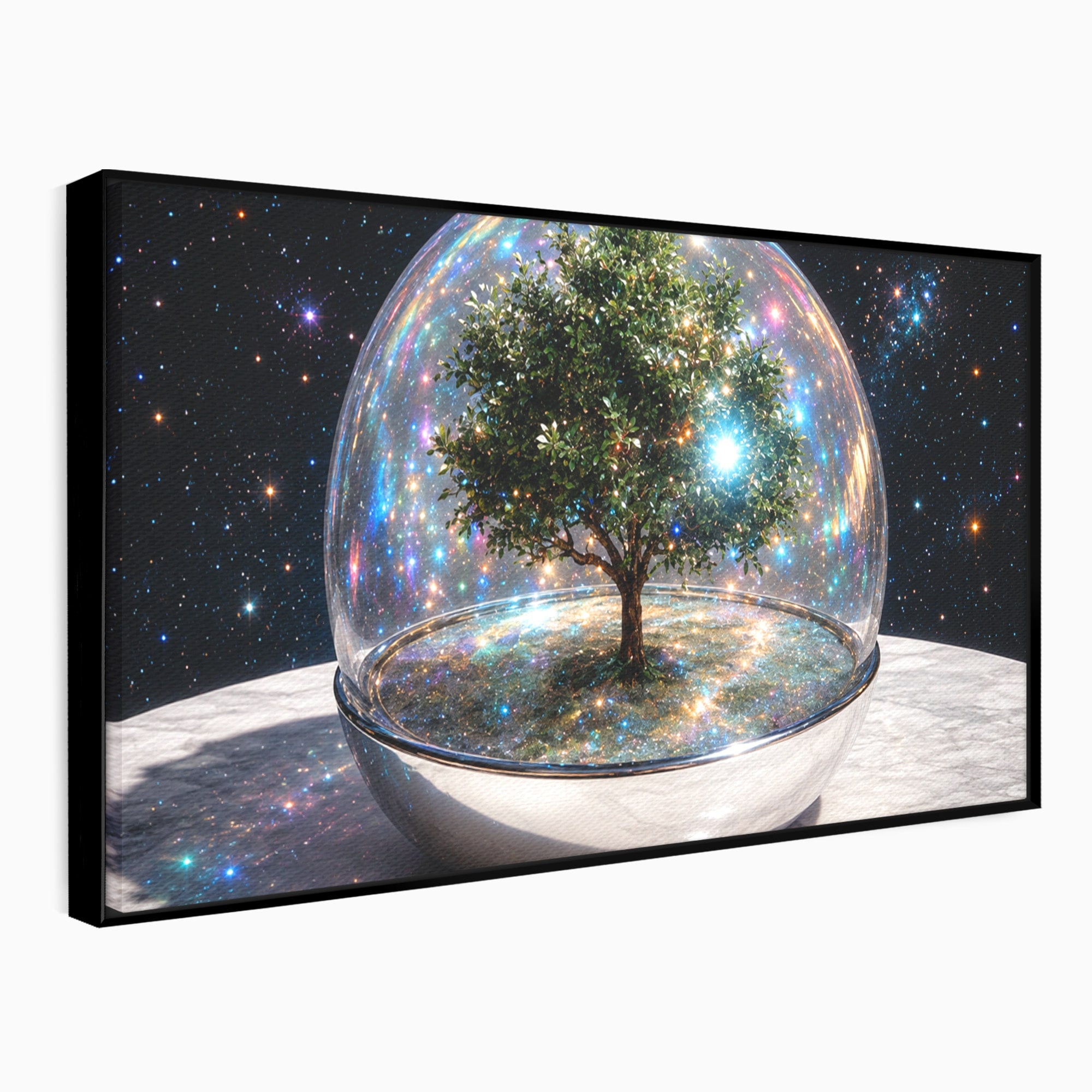 Tablou Canvas Premium LuxCanva® A1896, Copacul Cosmic, Copac, Univers, Sticla, Living, Dormitor, Fantezie, Culori Vibrante