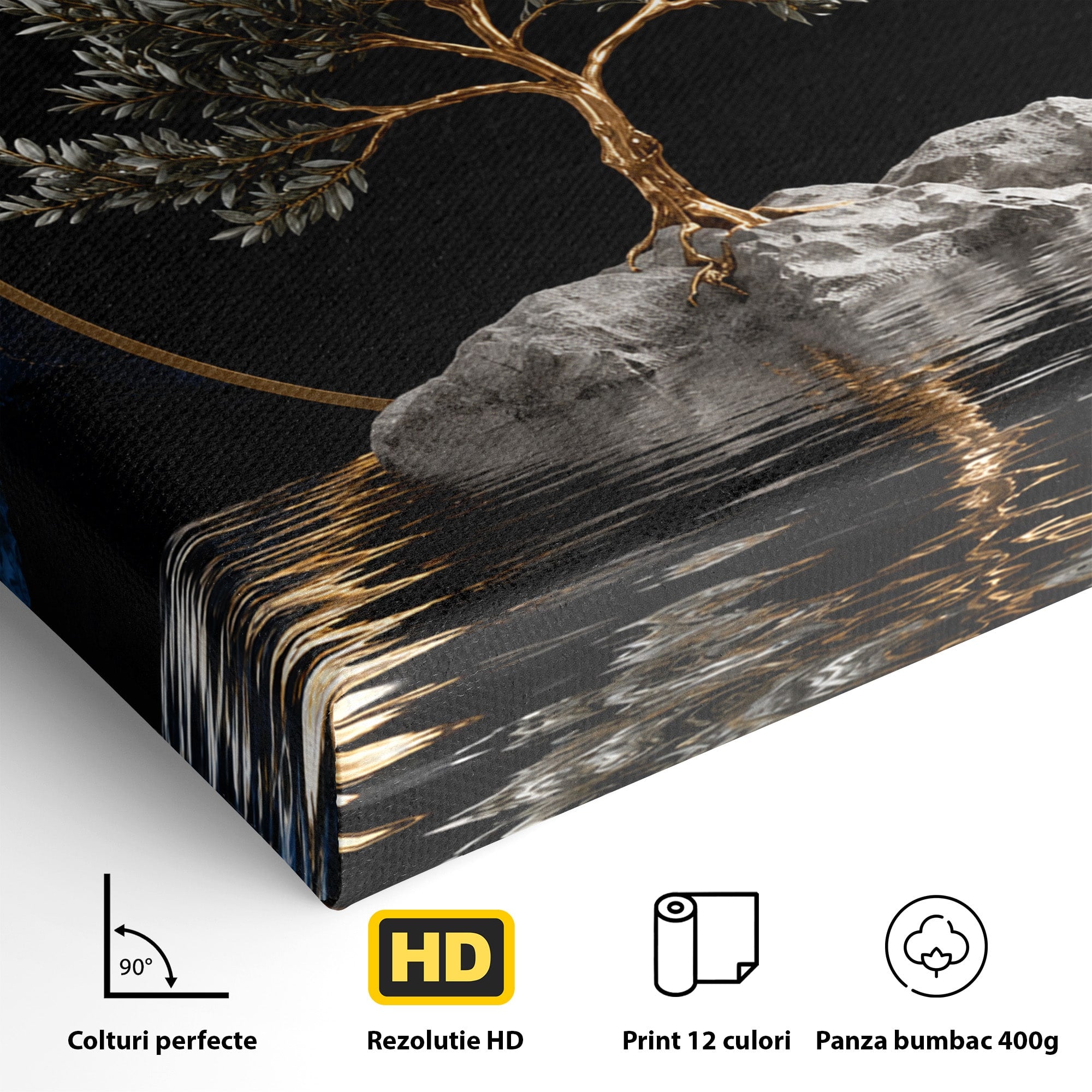 Tablou Canvas Premium LuxCanva® A1899, Copac Mistic Pe Apa, Copac, Apa, Mistic, Peisaj, Living, Culori Vibrante