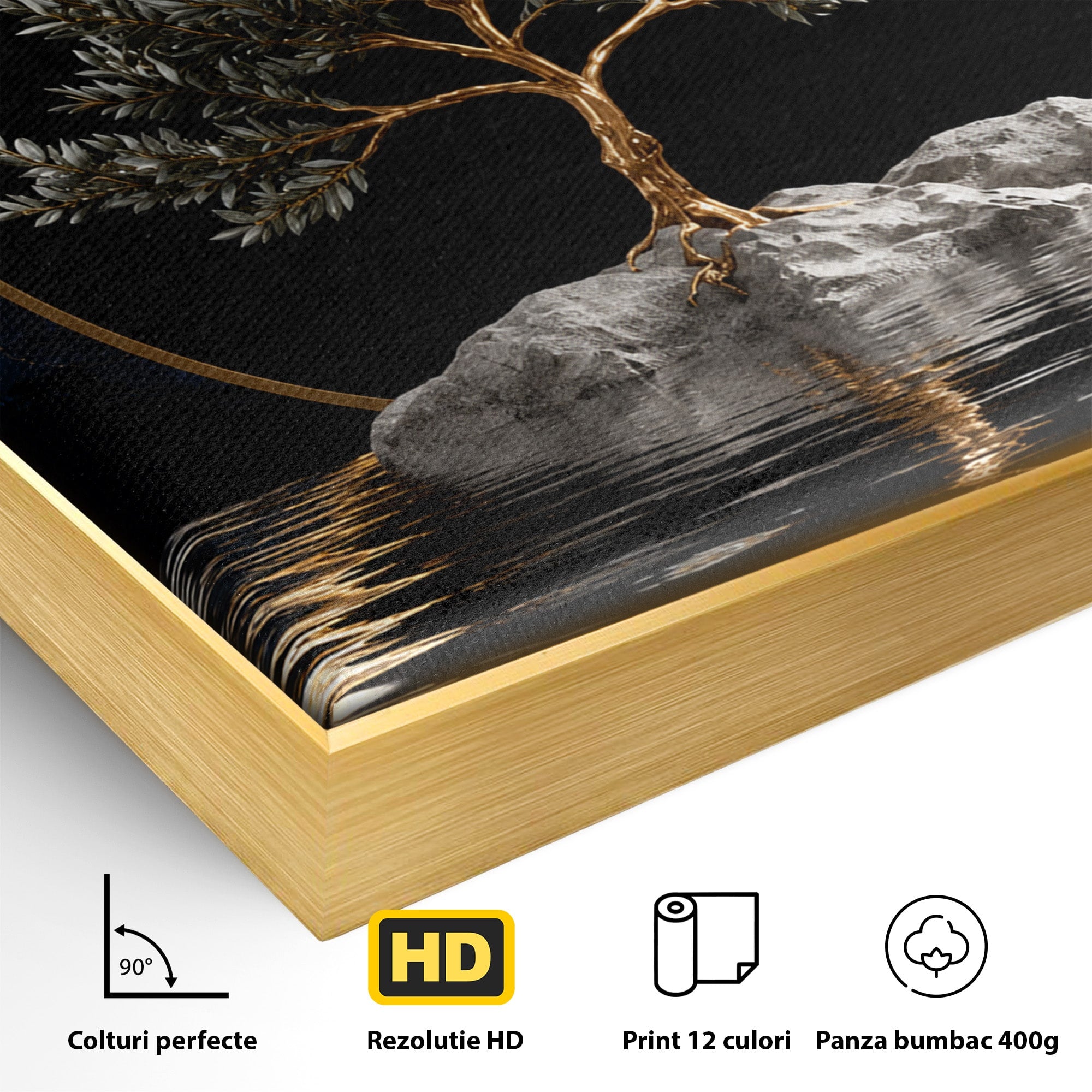 Tablou Canvas Premium LuxCanva® A1899, Copac Mistic Pe Apa, Copac, Apa, Mistic, Peisaj, Living, Culori Vibrante