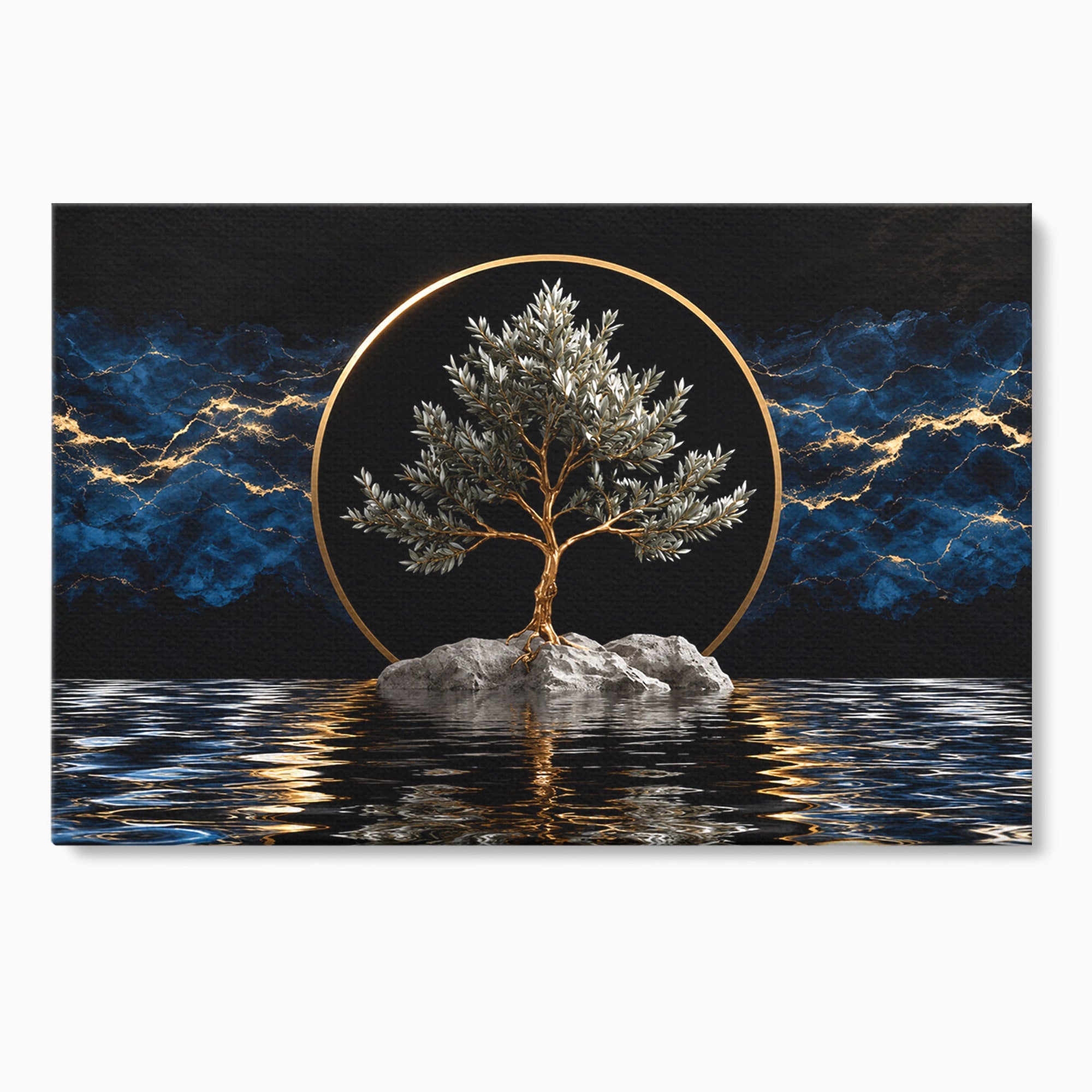 Tablou Canvas Premium LuxCanva® A1899, Copac Mistic Pe Apa, Copac, Apa, Mistic, Peisaj, Living, Culori Vibrante