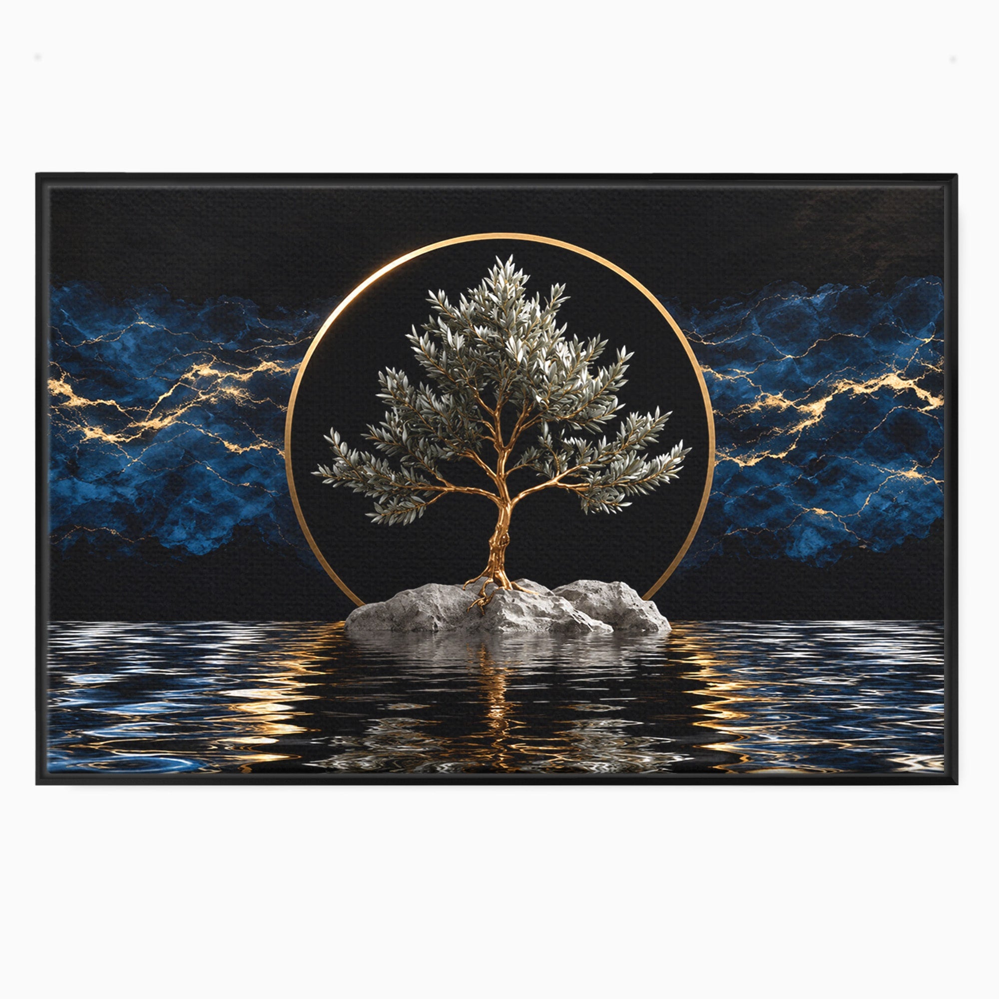 Tablou Canvas Premium LuxCanva® A1899, Copac Mistic Pe Apa, Copac, Apa, Mistic, Peisaj, Living, Culori Vibrante
