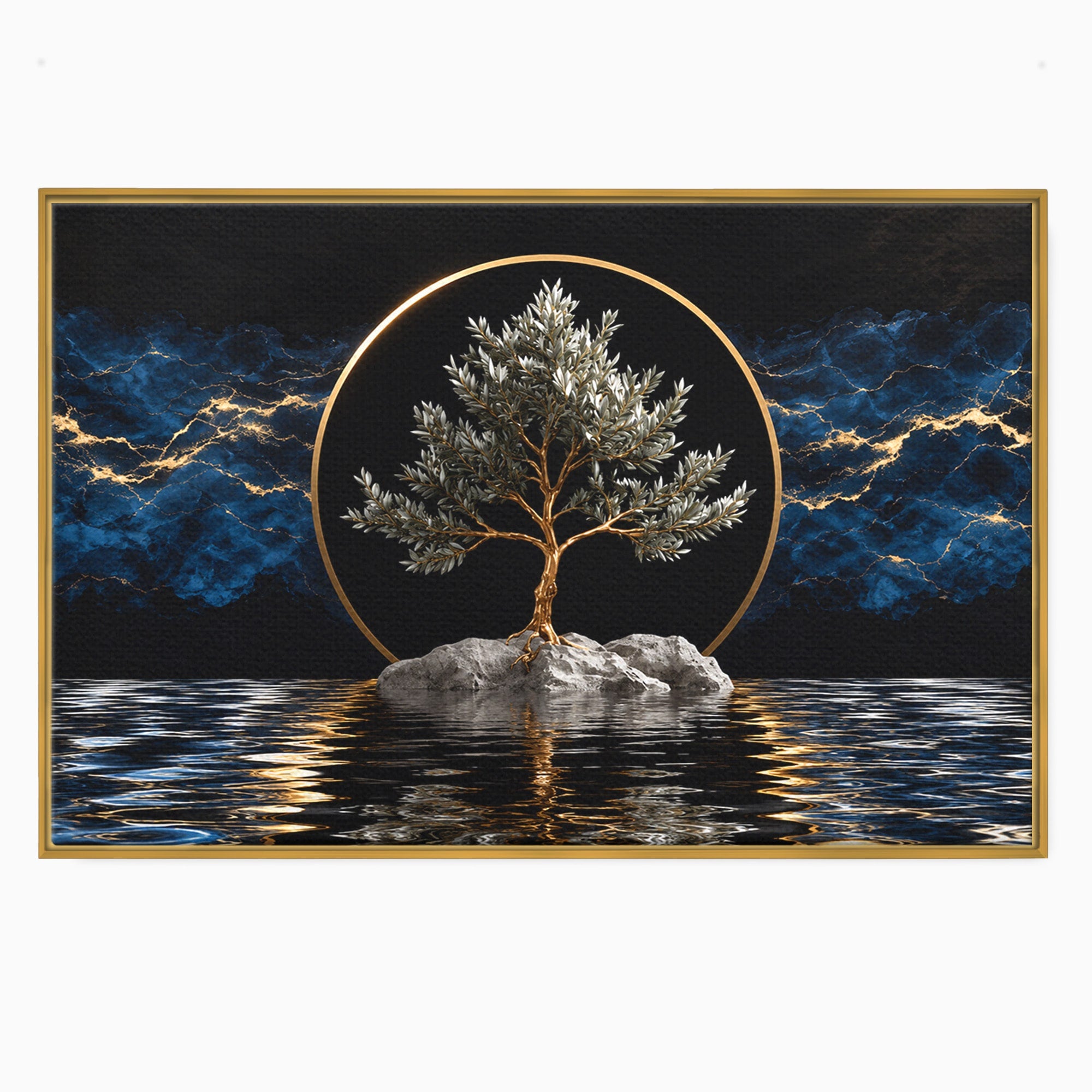 Tablou Canvas Premium LuxCanva® A1899, Copac Mistic Pe Apa, Copac, Apa, Mistic, Peisaj, Living, Culori Vibrante