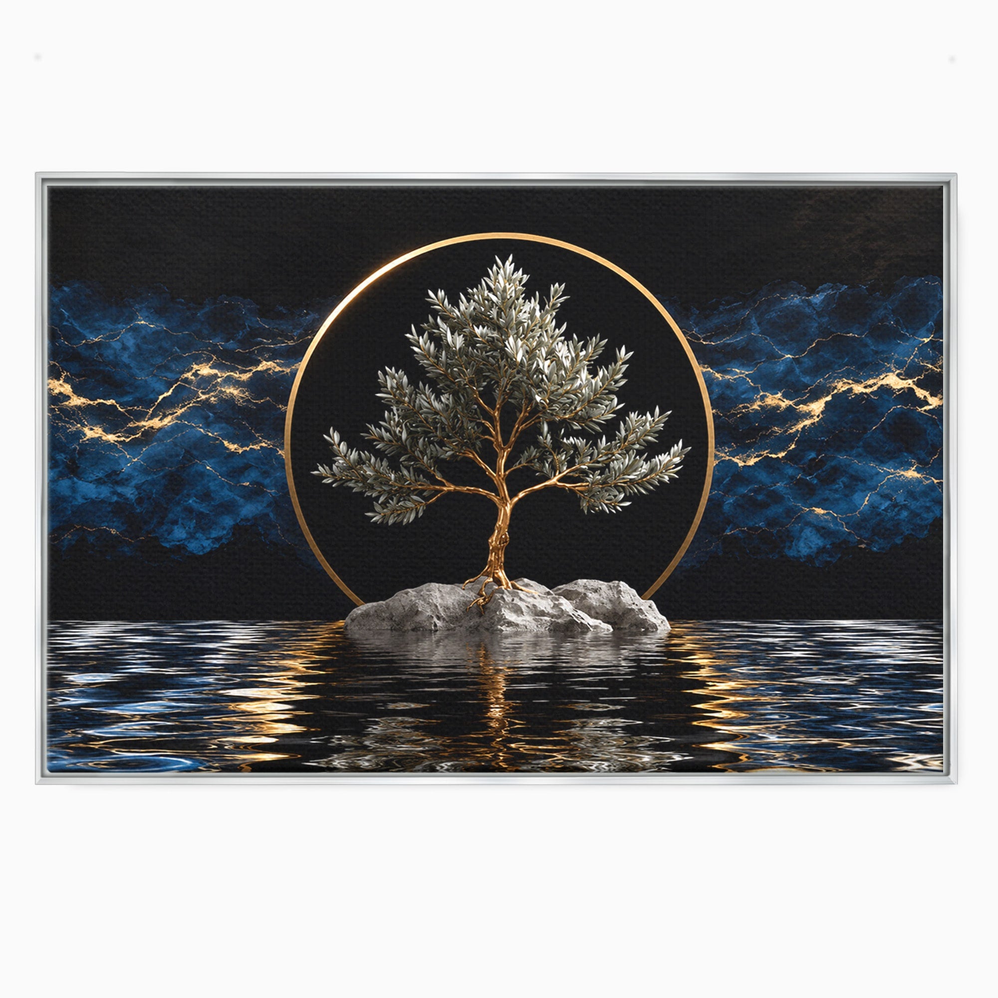 Tablou Canvas Premium LuxCanva® A1899, Copac Mistic Pe Apa, Copac, Apa, Mistic, Peisaj, Living, Culori Vibrante