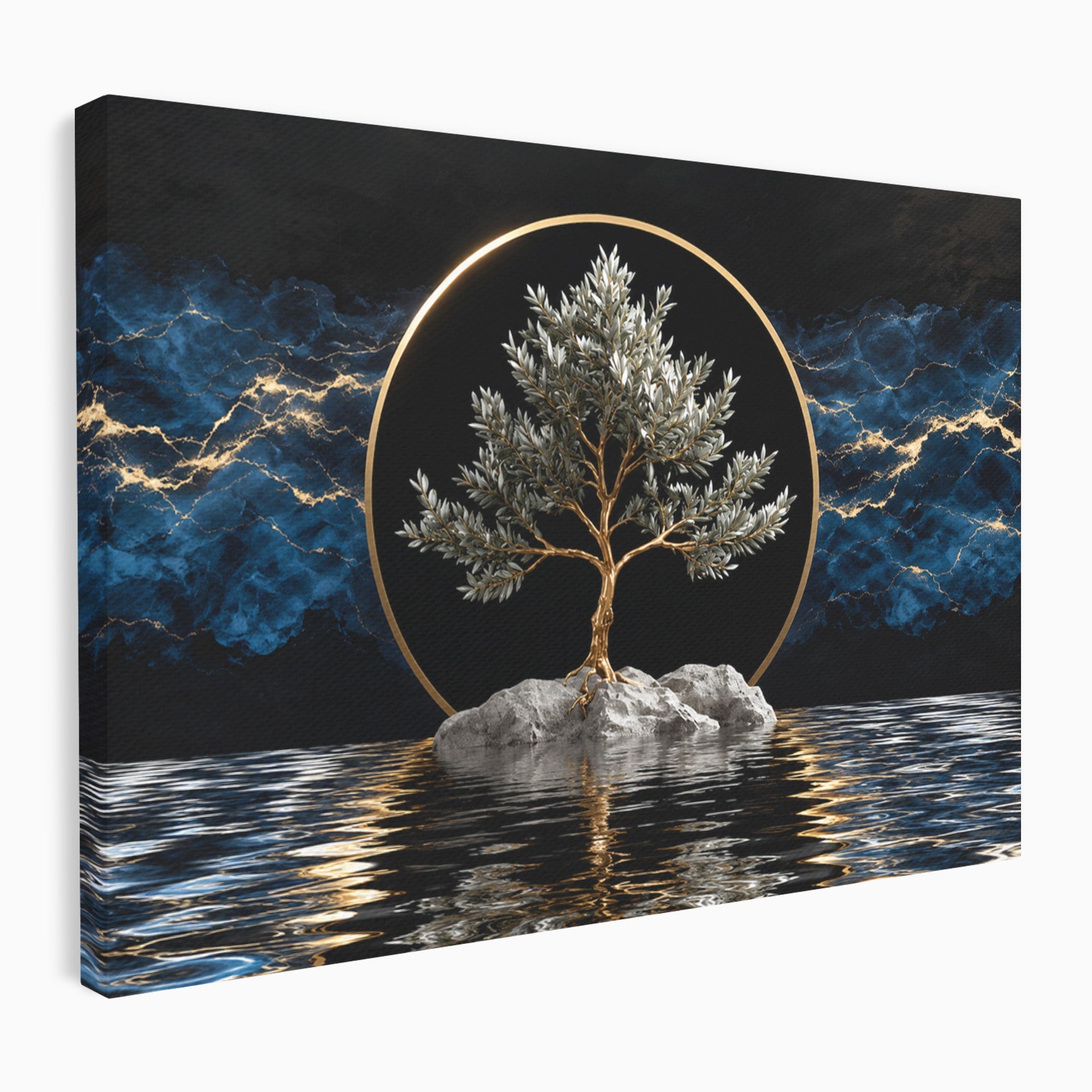 Tablou Canvas Premium LuxCanva® A1899, Copac Mistic Pe Apa, Copac, Apa, Mistic, Peisaj, Living, Culori Vibrante