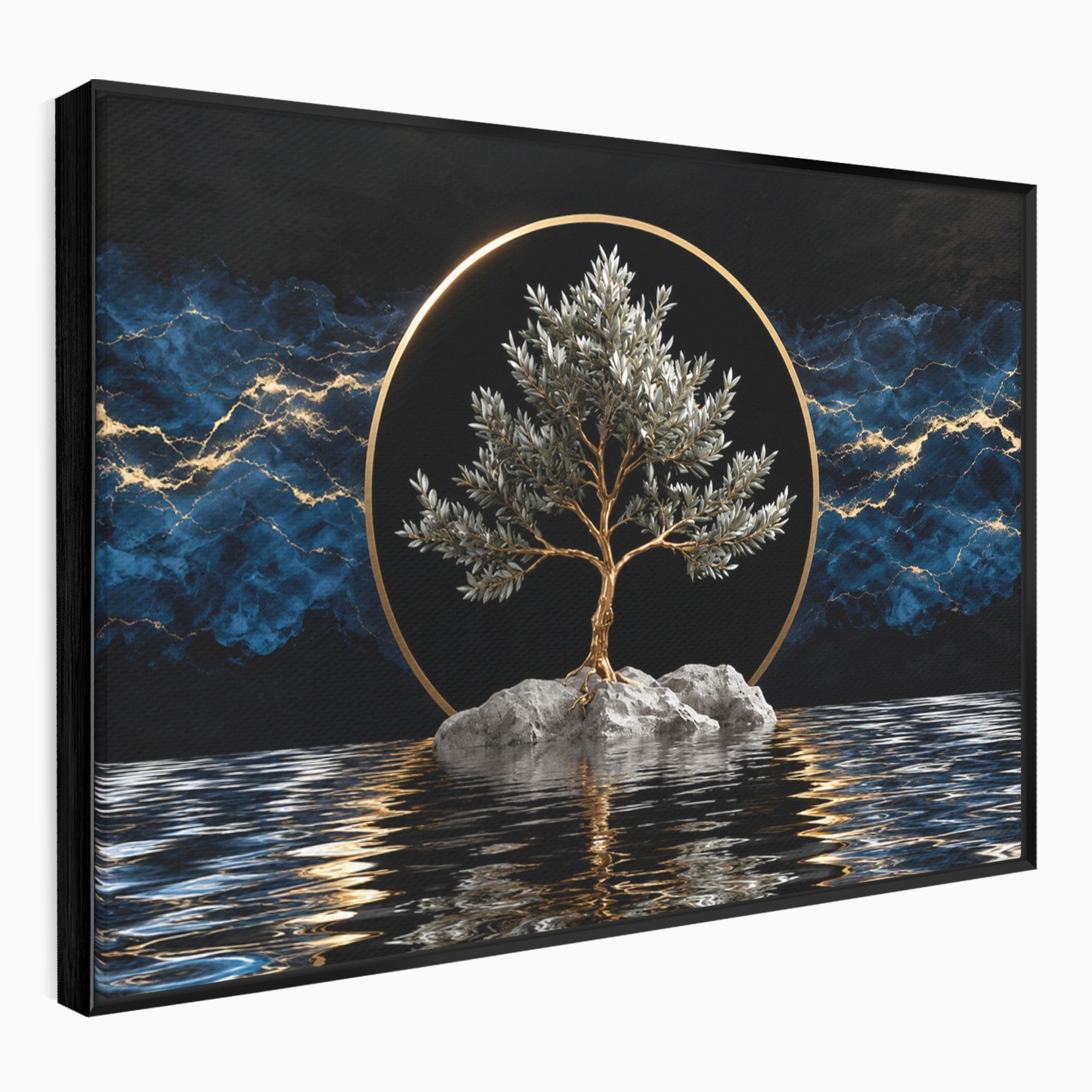 Tablou Canvas Premium LuxCanva® A1899, Copac Mistic Pe Apa, Copac, Apa, Mistic, Peisaj, Living, Culori Vibrante