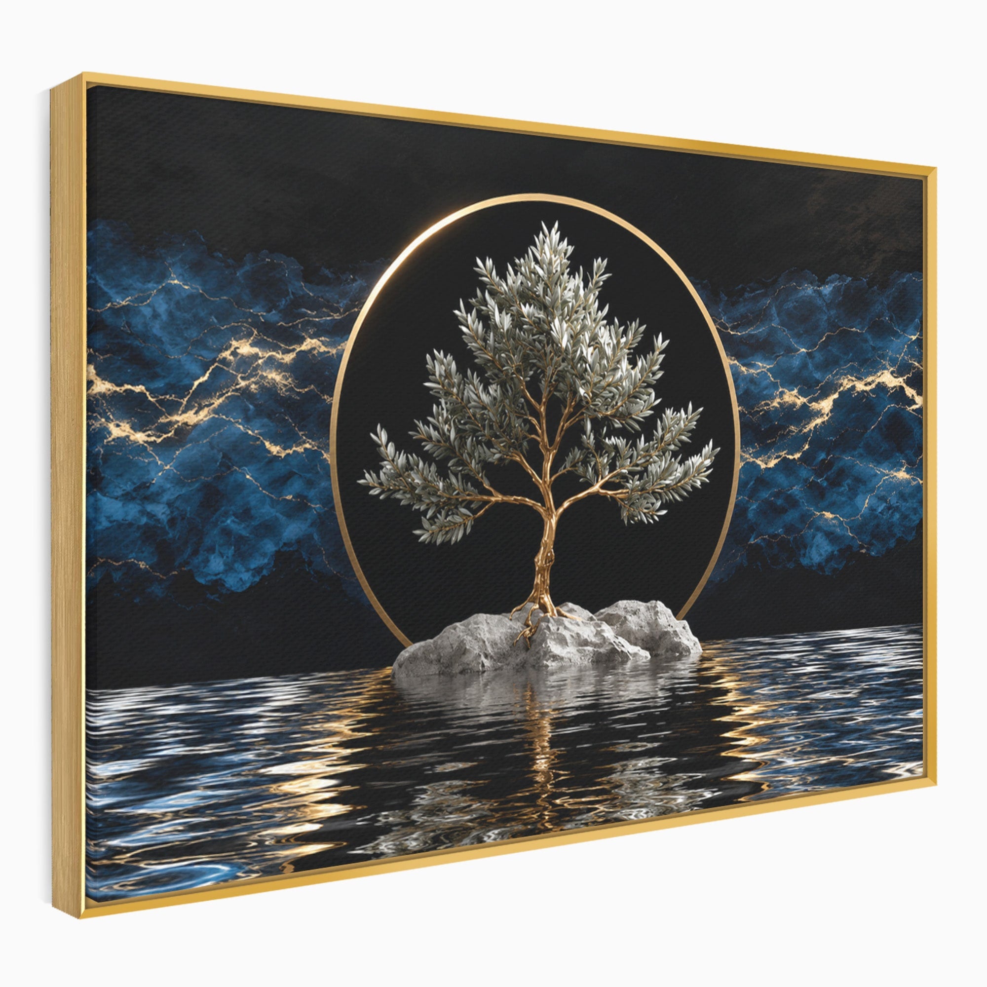Tablou Canvas Premium LuxCanva® A1899, Copac Mistic Pe Apa, Copac, Apa, Mistic, Peisaj, Living, Culori Vibrante