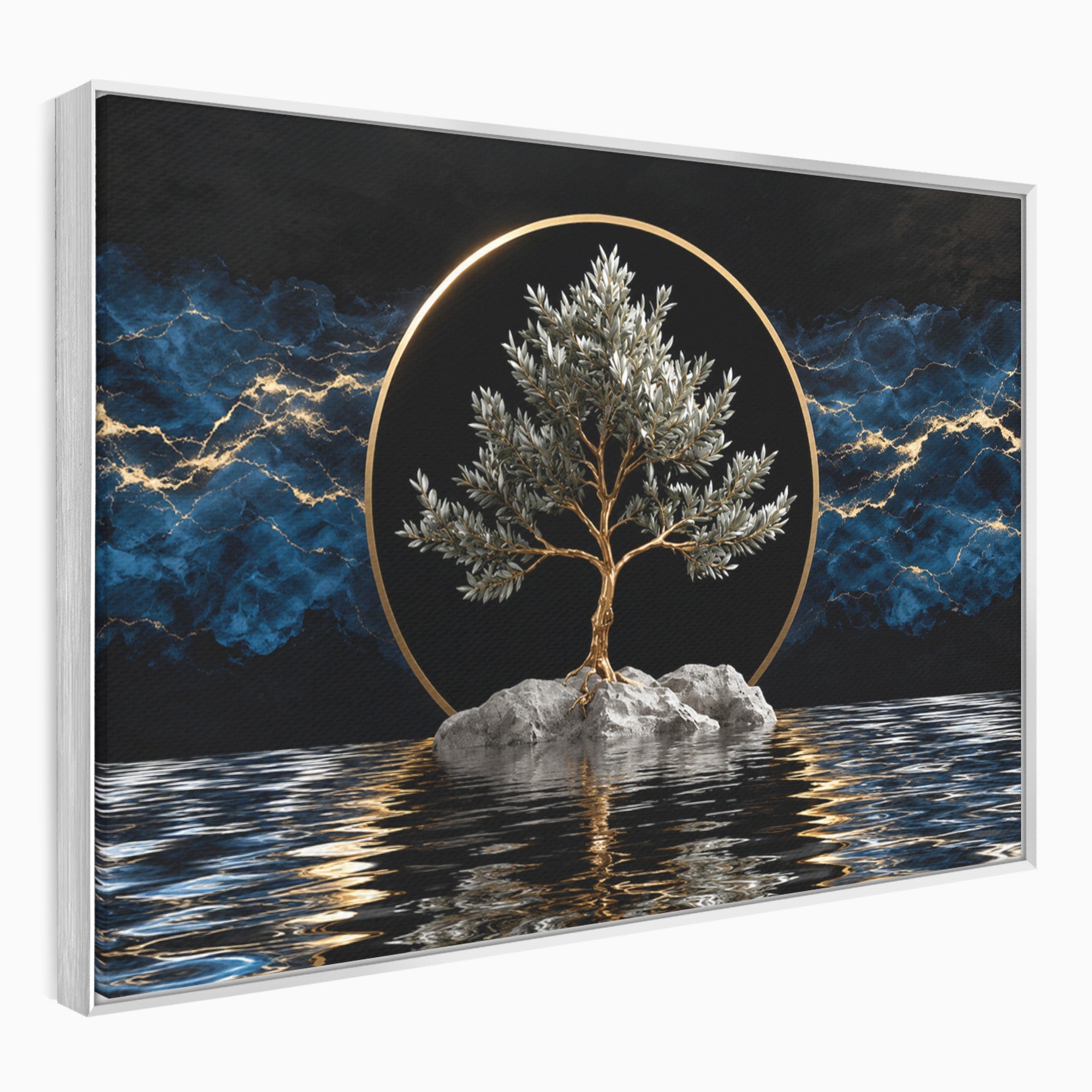 Tablou Canvas Premium LuxCanva® A1899, Copac Mistic Pe Apa, Copac, Apa, Mistic, Peisaj, Living, Culori Vibrante