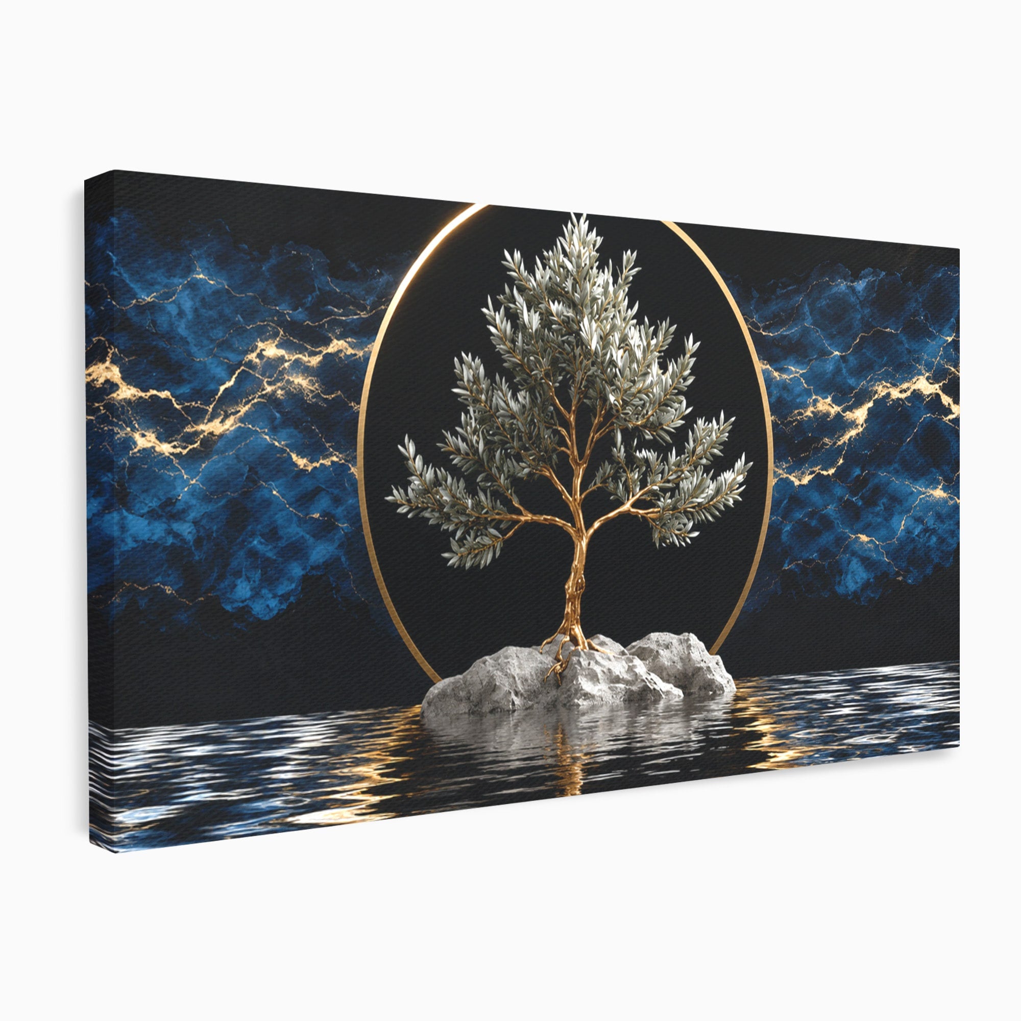 Tablou Canvas Premium LuxCanva® A1899, Copac Mistic Pe Apa, Copac, Apa, Mistic, Peisaj, Living, Culori Vibrante