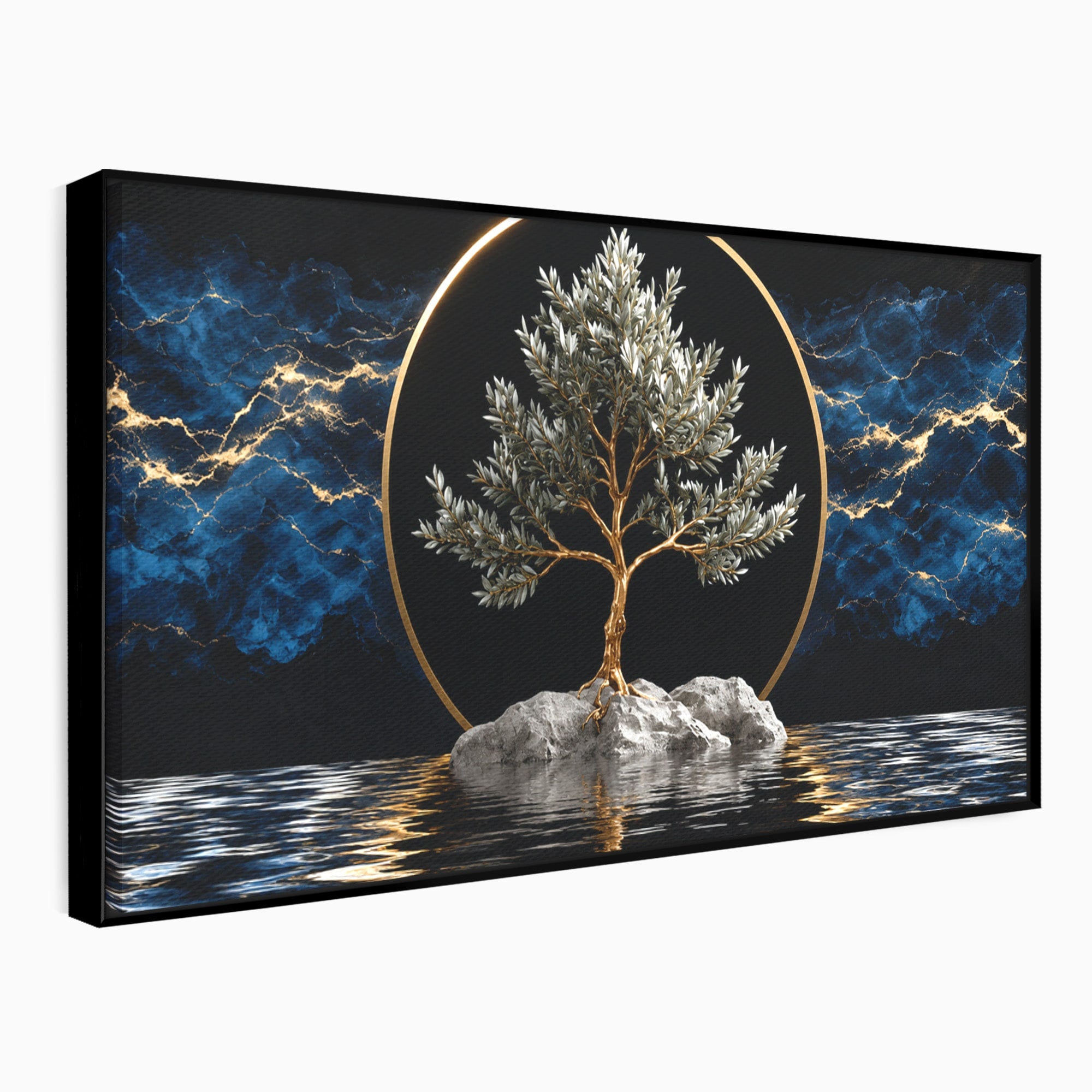 Tablou Canvas Premium LuxCanva® A1899, Copac Mistic Pe Apa, Copac, Apa, Mistic, Peisaj, Living, Culori Vibrante