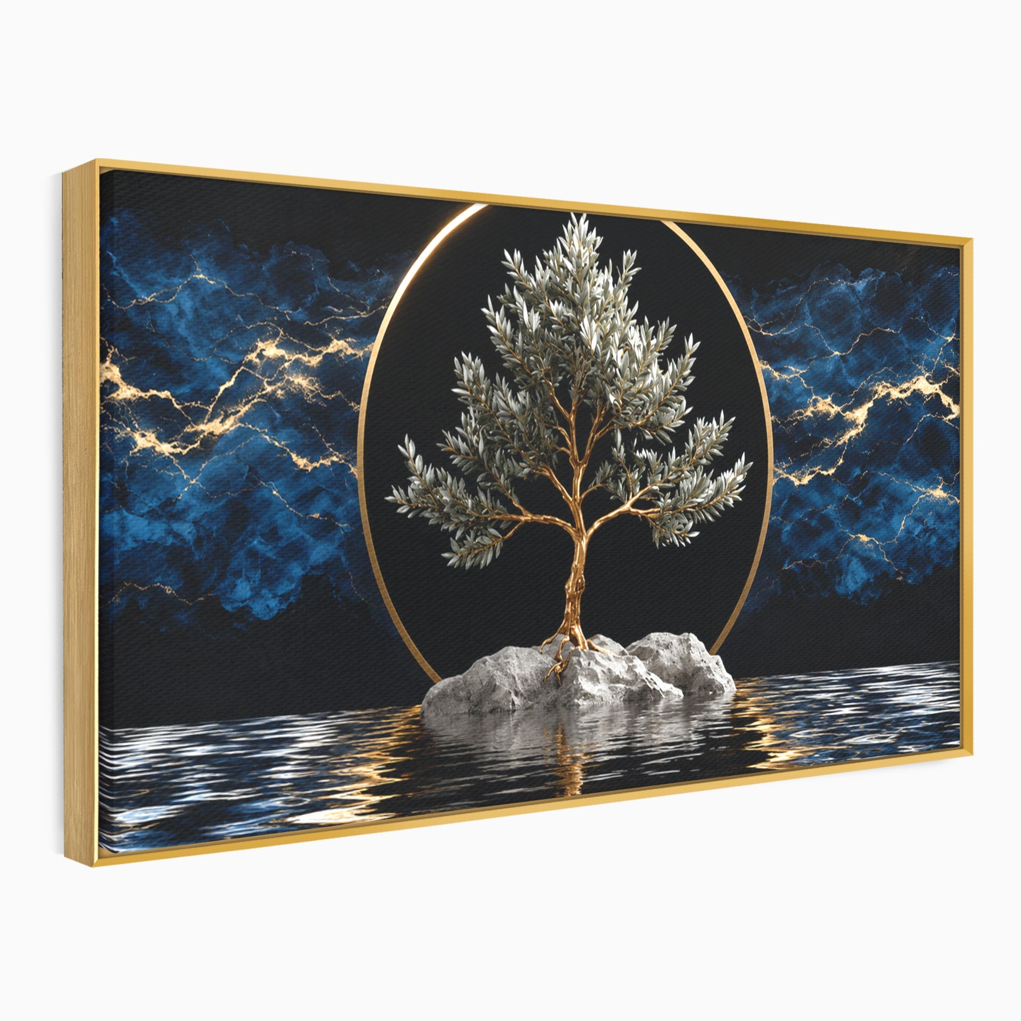 Tablou Canvas Premium LuxCanva® A1899, Copac Mistic Pe Apa, Copac, Apa, Mistic, Peisaj, Living, Culori Vibrante