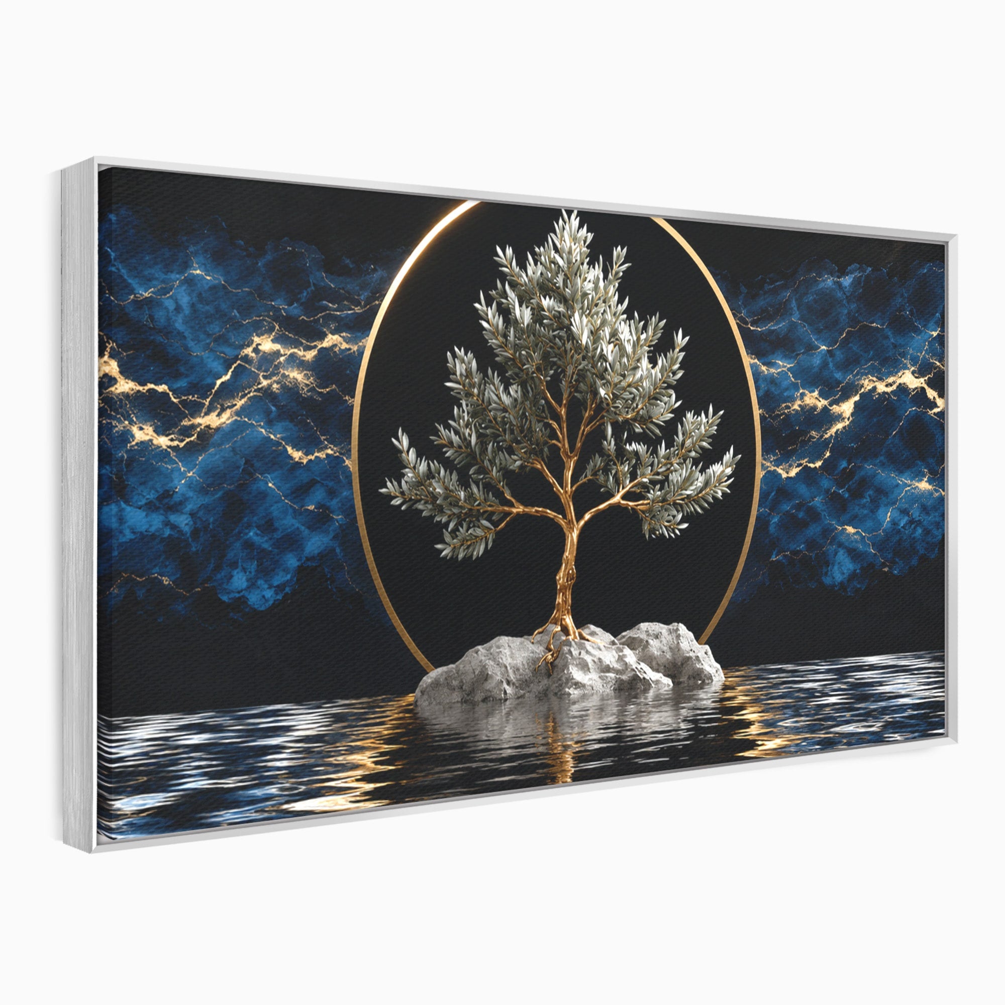 Tablou Canvas Premium LuxCanva® A1899, Copac Mistic Pe Apa, Copac, Apa, Mistic, Peisaj, Living, Culori Vibrante