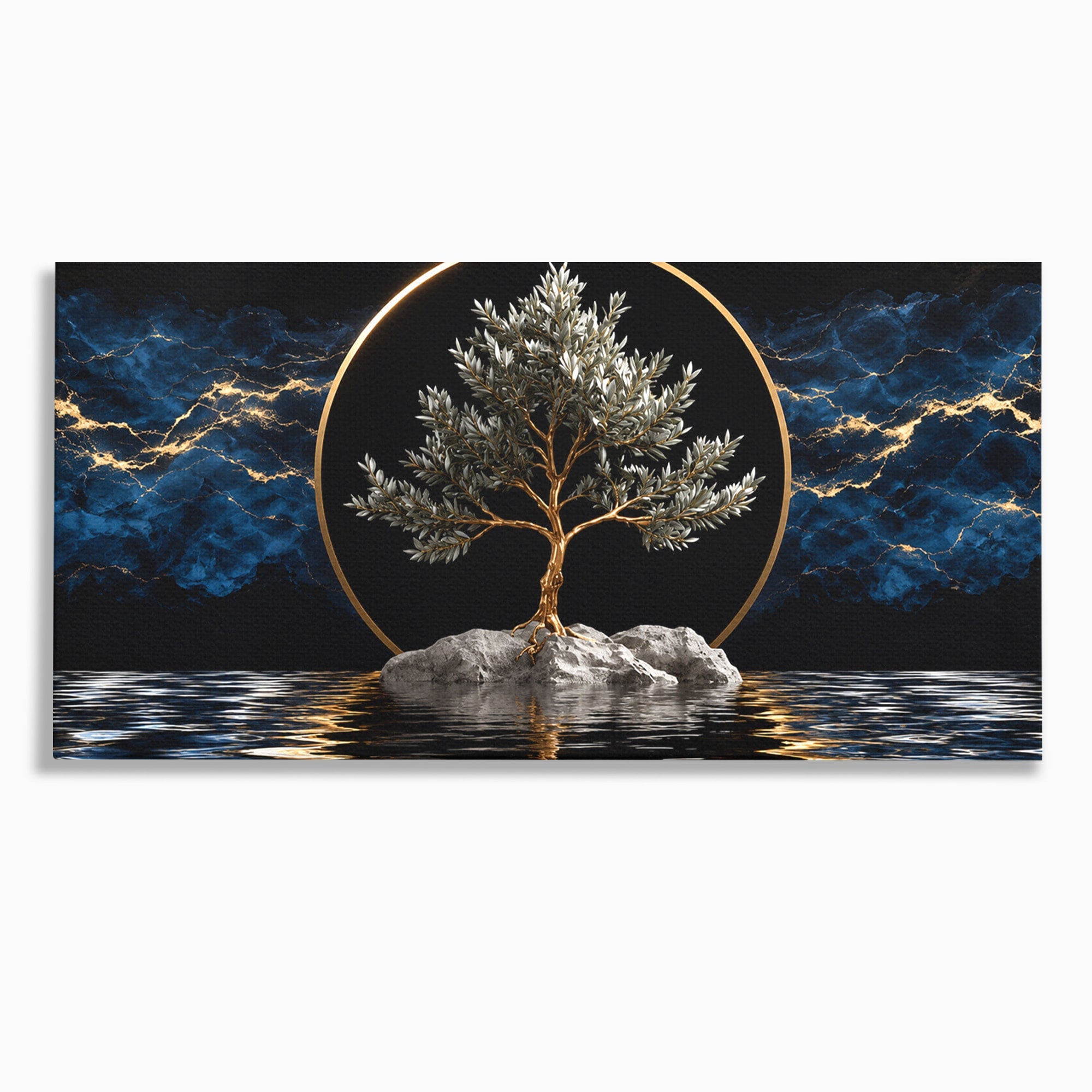Tablou Canvas Premium LuxCanva® A1899, Copac Mistic Pe Apa, Copac, Apa, Mistic, Peisaj, Living, Culori Vibrante