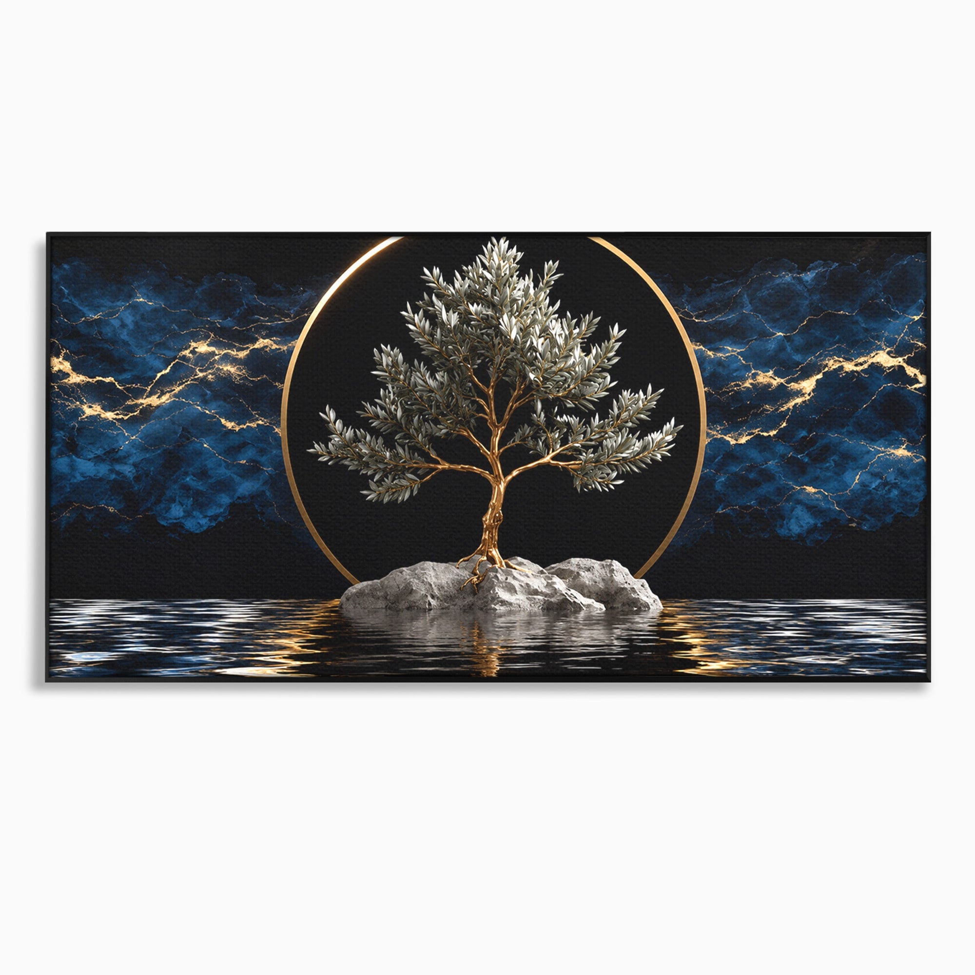 Tablou Canvas Premium LuxCanva® A1899, Copac Mistic Pe Apa, Copac, Apa, Mistic, Peisaj, Living, Culori Vibrante