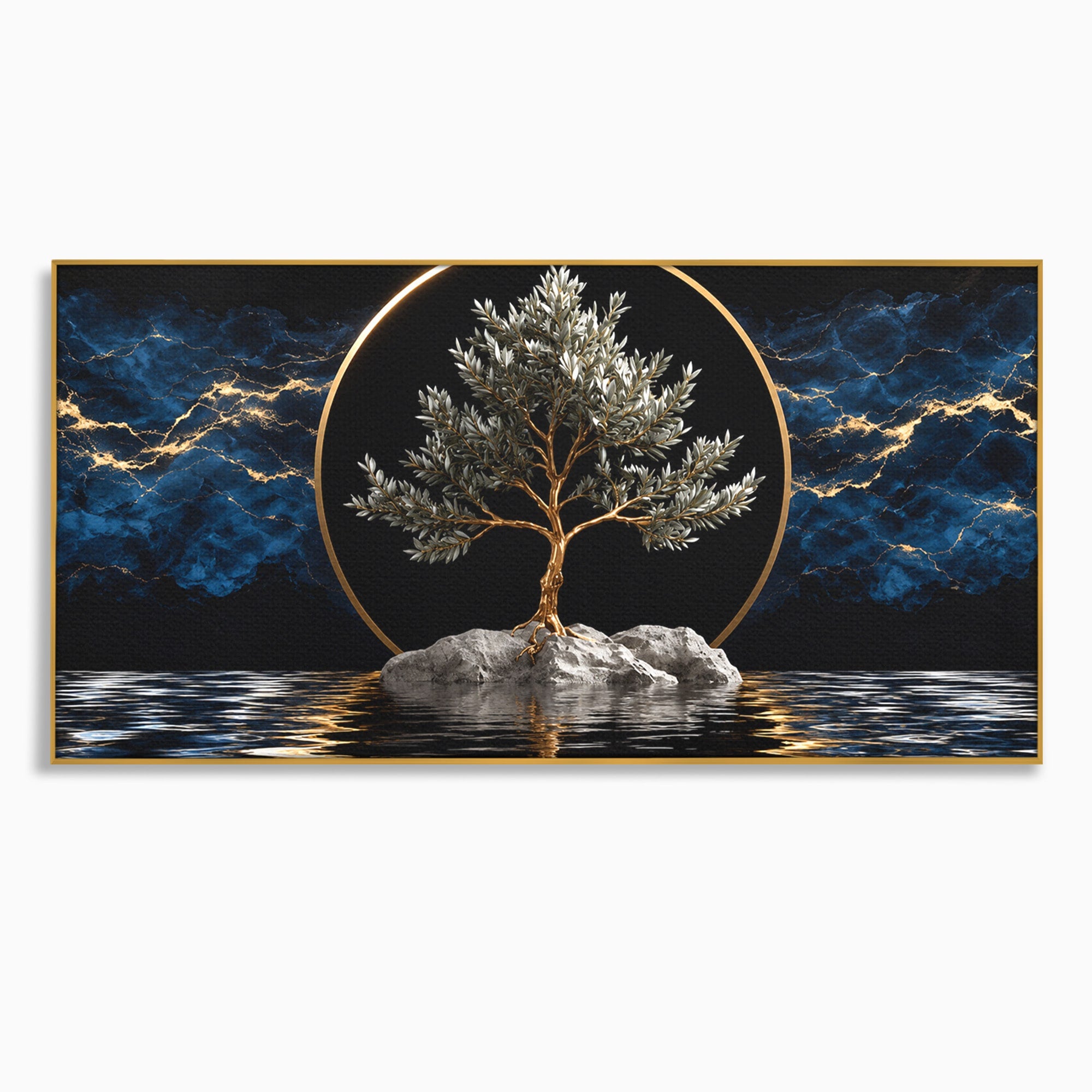 Tablou Canvas Premium LuxCanva® A1899, Copac Mistic Pe Apa, Copac, Apa, Mistic, Peisaj, Living, Culori Vibrante