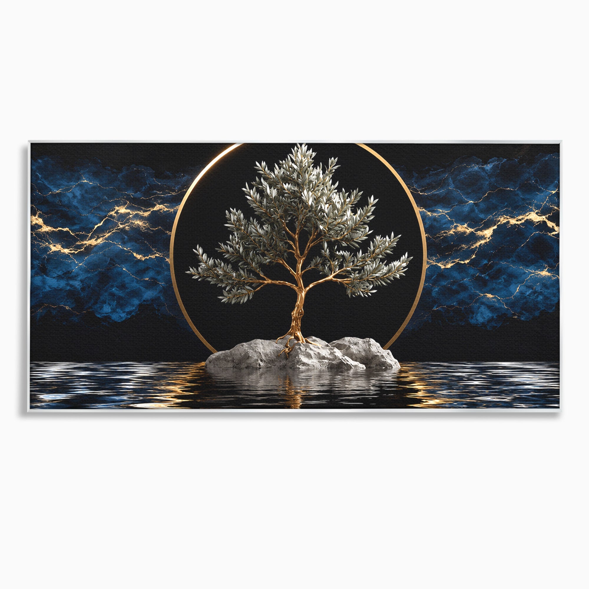 Tablou Canvas Premium LuxCanva® A1899, Copac Mistic Pe Apa, Copac, Apa, Mistic, Peisaj, Living, Culori Vibrante