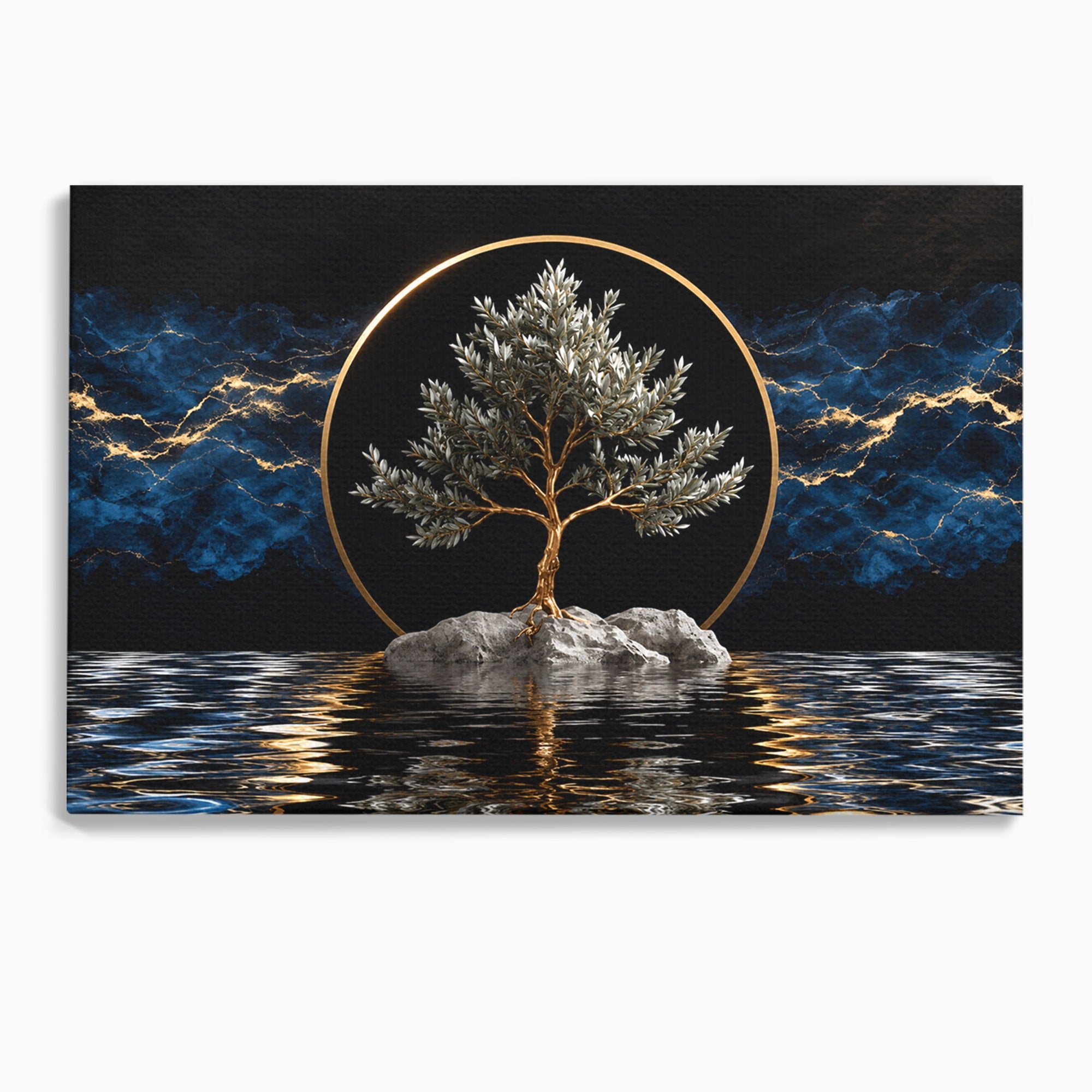 Tablou Canvas Premium LuxCanva® A1899, Copac Mistic Pe Apa, Copac, Apa, Mistic, Peisaj, Living, Culori Vibrante