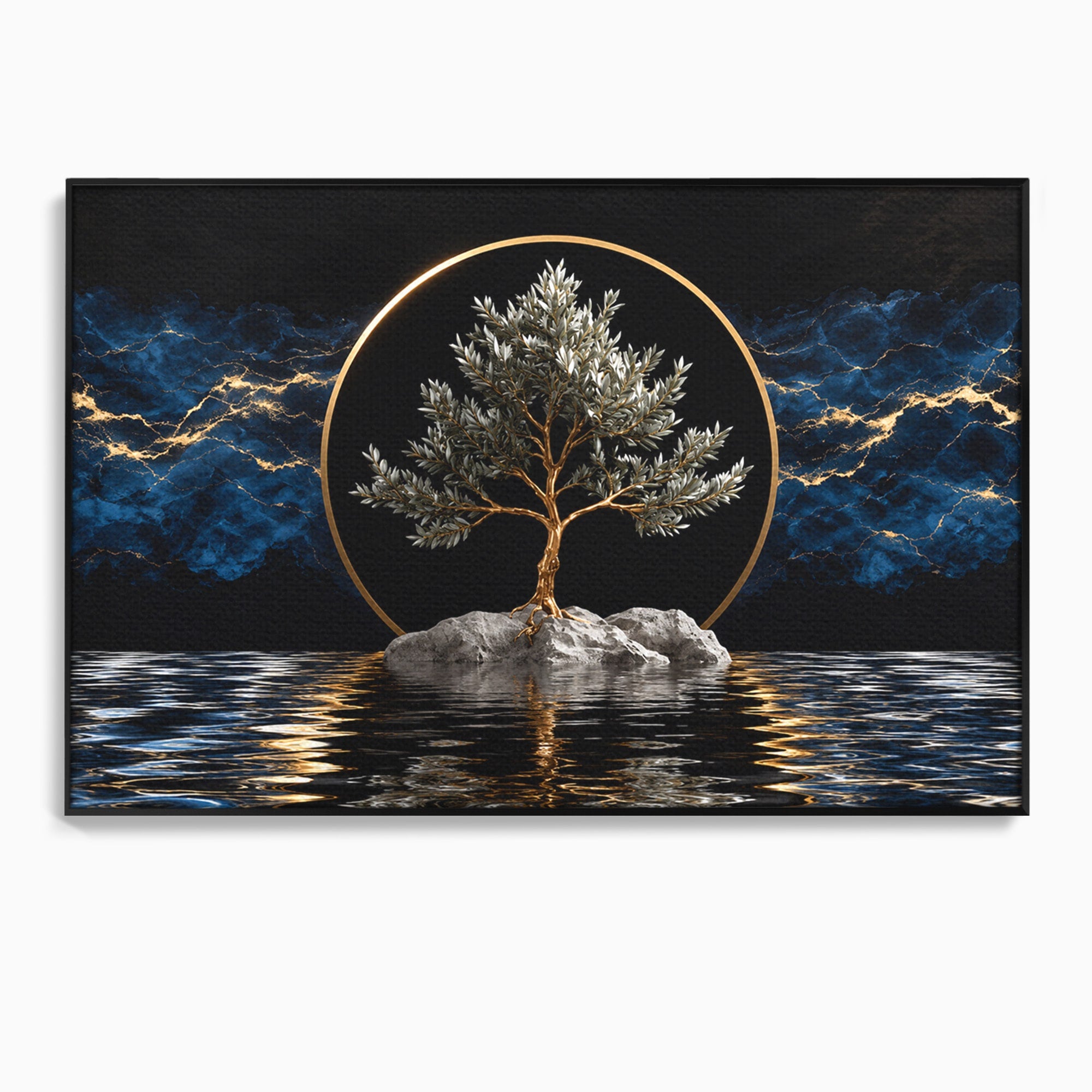 Tablou Canvas Premium LuxCanva® A1899, Copac Mistic Pe Apa, Copac, Apa, Mistic, Peisaj, Living, Culori Vibrante
