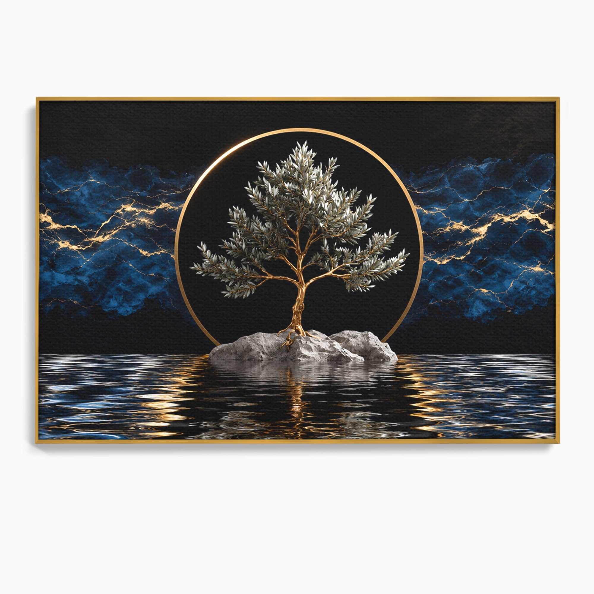 Tablou Canvas Premium LuxCanva® A1899, Copac Mistic Pe Apa, Copac, Apa, Mistic, Peisaj, Living, Culori Vibrante