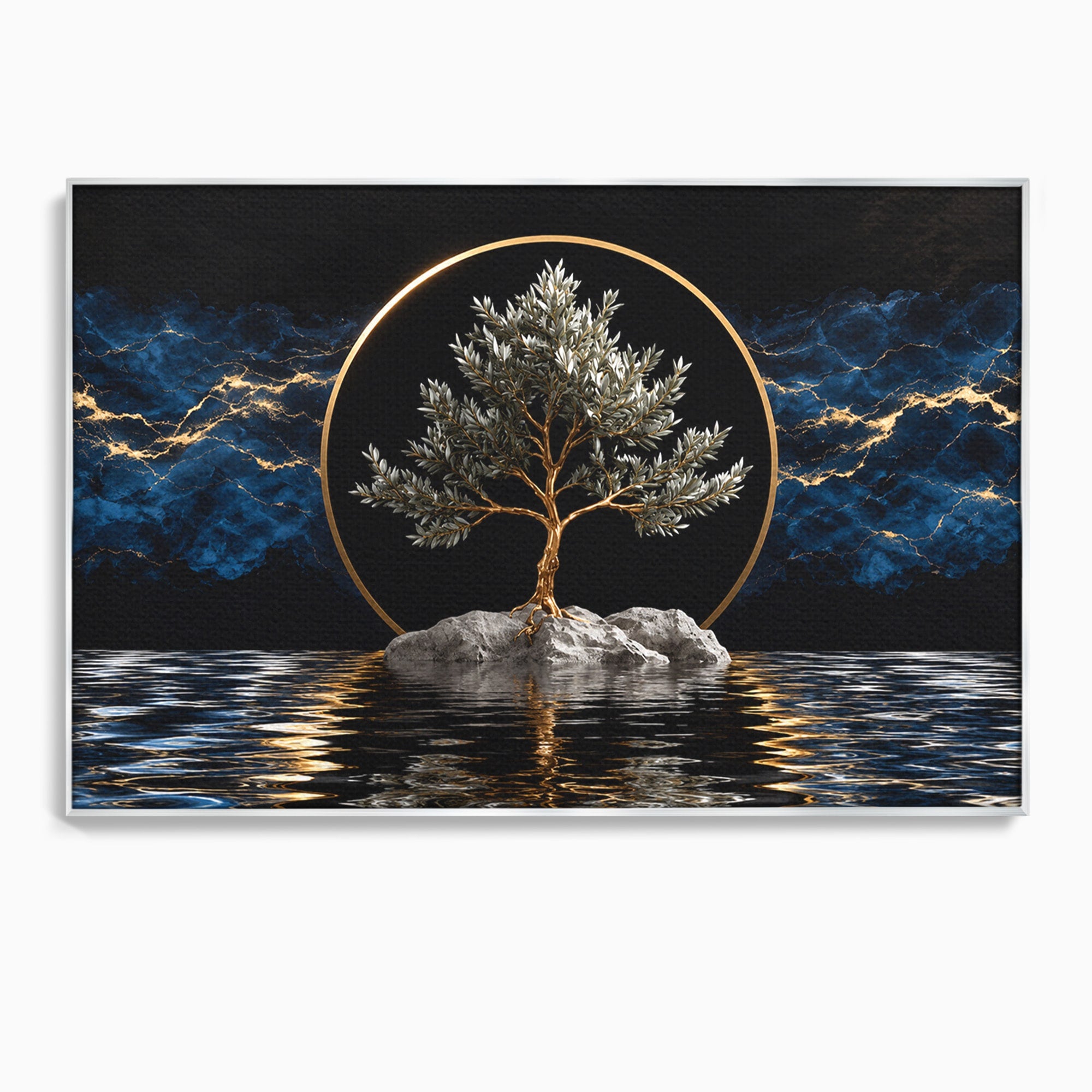 Tablou Canvas Premium LuxCanva® A1899, Copac Mistic Pe Apa, Copac, Apa, Mistic, Peisaj, Living, Culori Vibrante