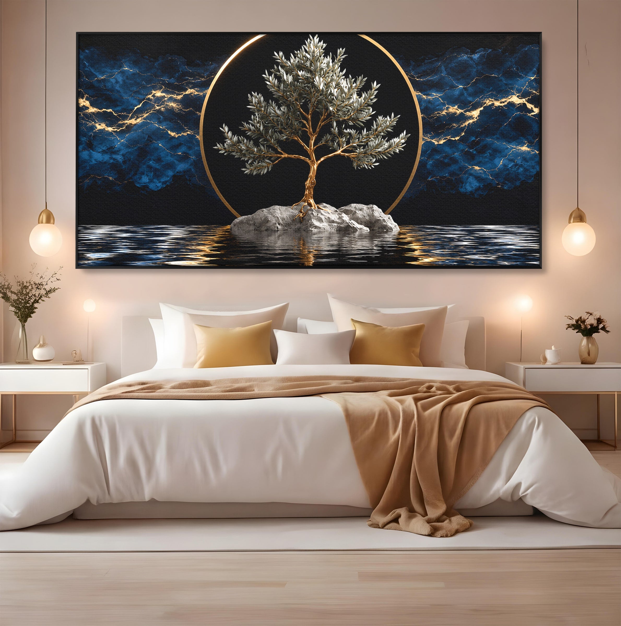 Tablou Canvas Premium LuxCanva® A1899, Copac Mistic Pe Apa, Copac, Apa, Mistic, Peisaj, Living, Culori Vibrante