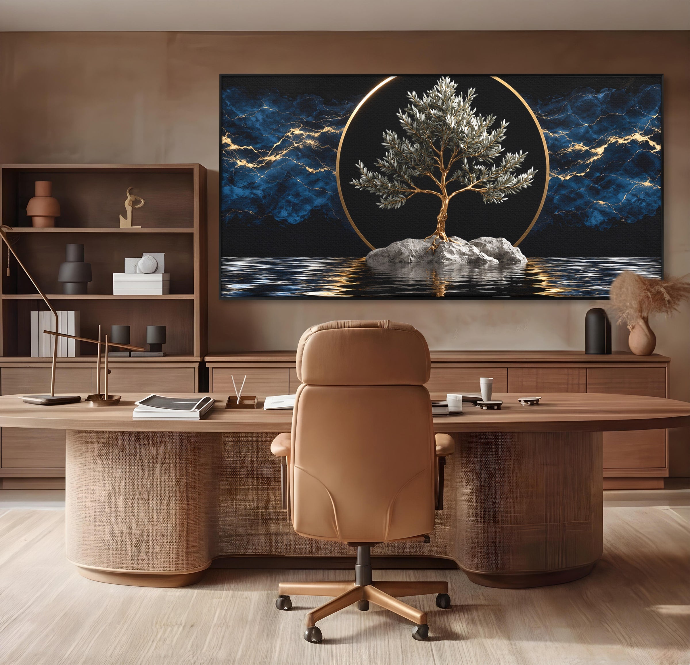 Tablou Canvas Premium LuxCanva® A1899, Copac Mistic Pe Apa, Copac, Apa, Mistic, Peisaj, Living, Culori Vibrante