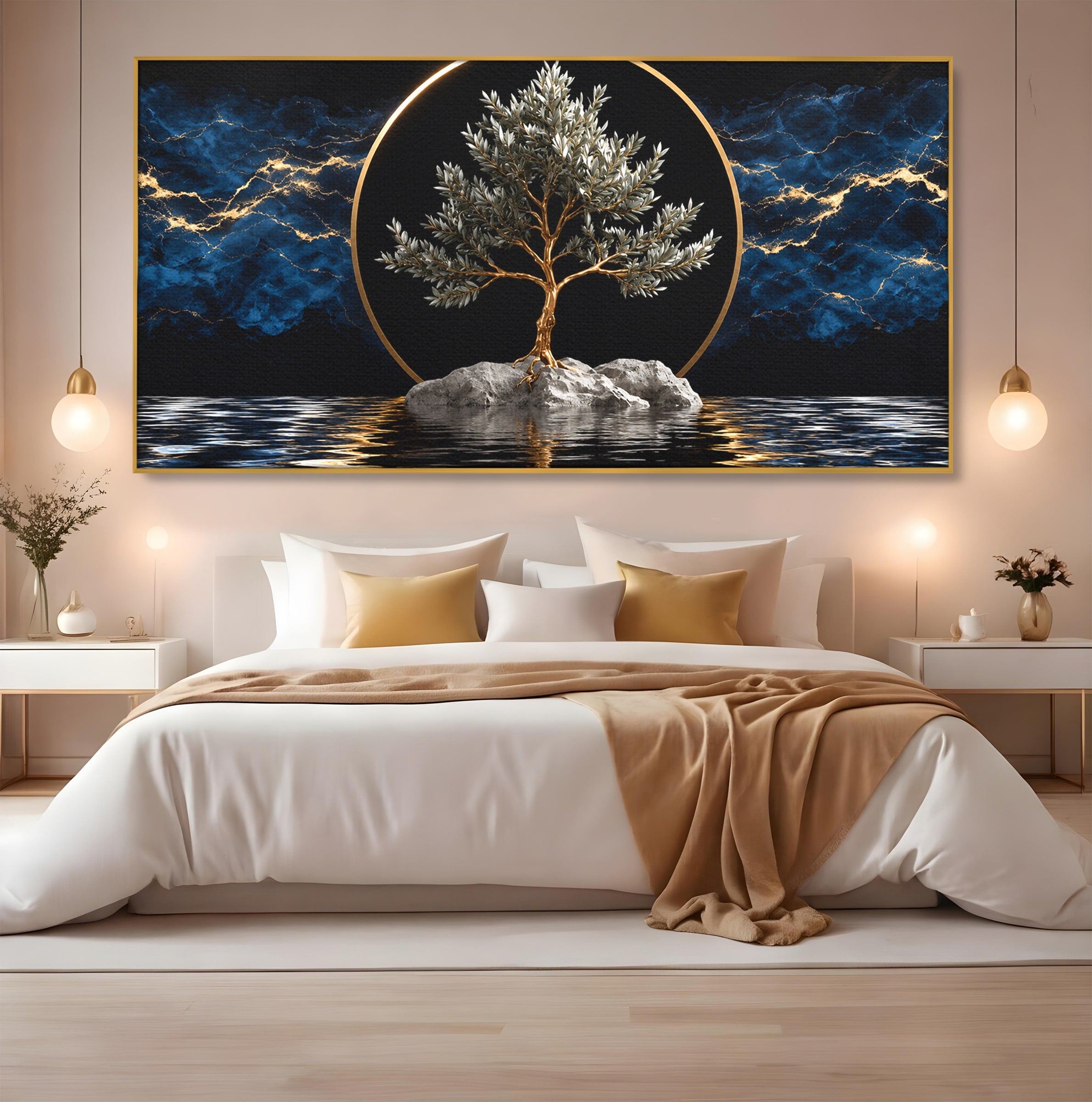 Tablou Canvas Premium LuxCanva® A1899, Copac Mistic Pe Apa, Copac, Apa, Mistic, Peisaj, Living, Culori Vibrante