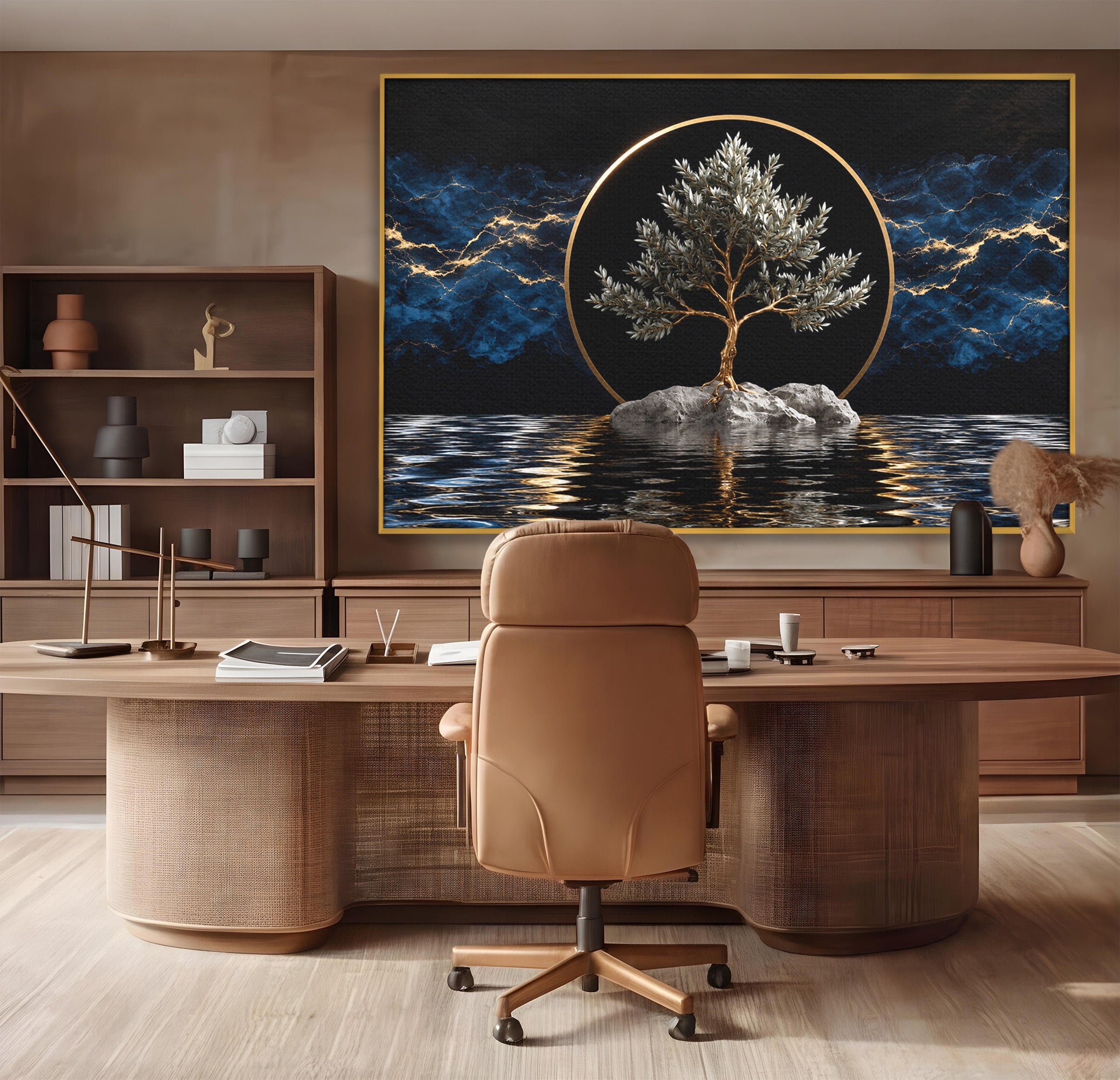 Tablou Canvas Premium LuxCanva® A1899, Copac Mistic Pe Apa, Copac, Apa, Mistic, Peisaj, Living, Culori Vibrante