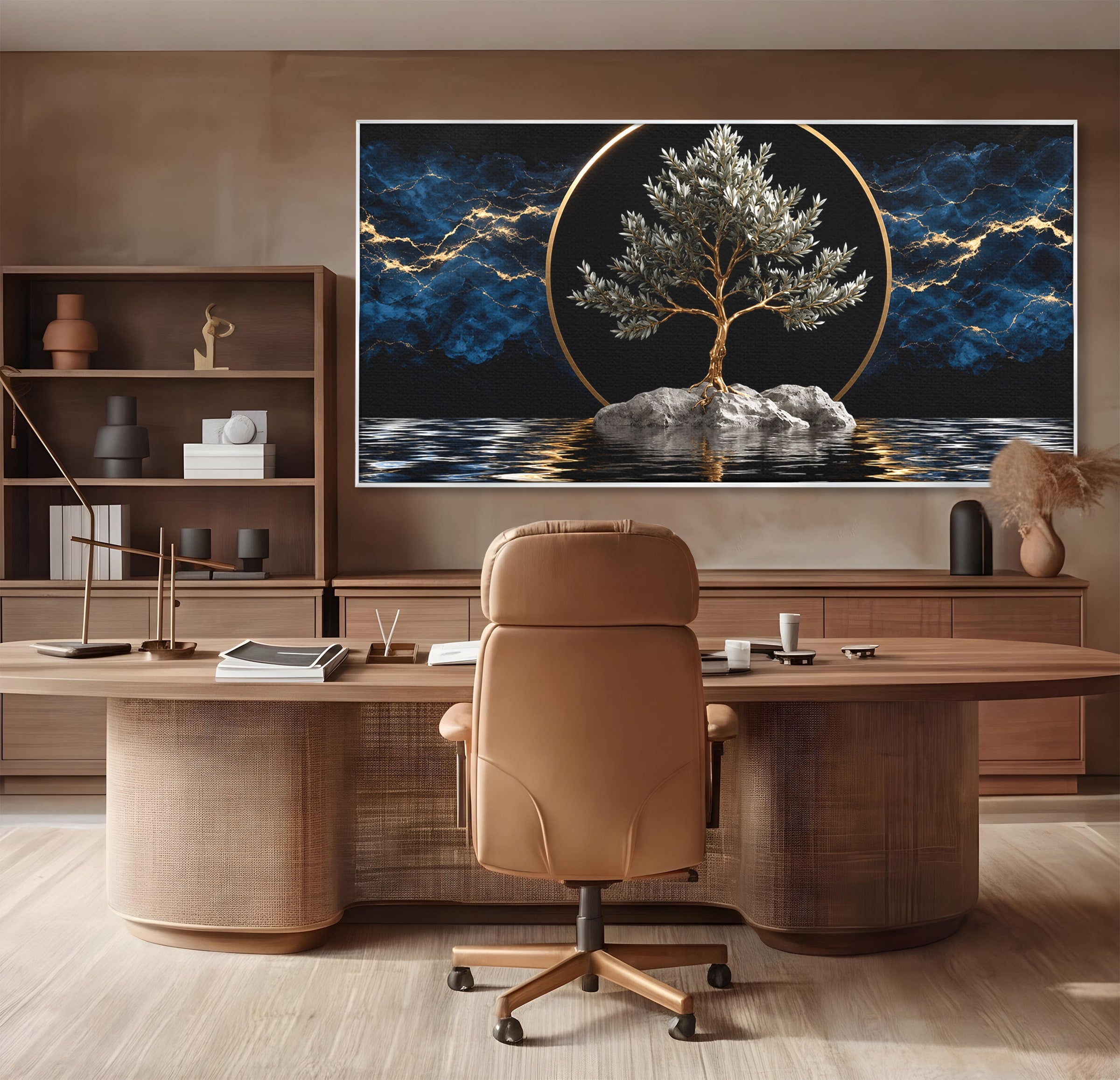 Tablou Canvas Premium LuxCanva® A1899, Copac Mistic Pe Apa, Copac, Apa, Mistic, Peisaj, Living, Culori Vibrante