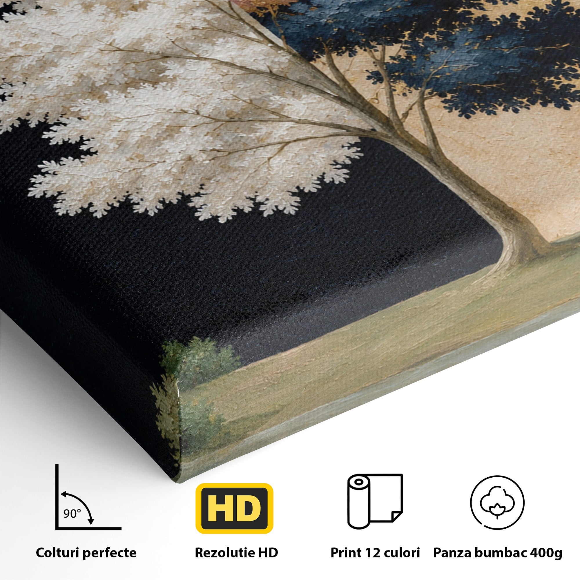 Tablou Canvas Premium LuxCanva® A1900, Copacul Dualitatii, Copac, Reflectie, Dualitate, Natura, Living, Culori Vibrante