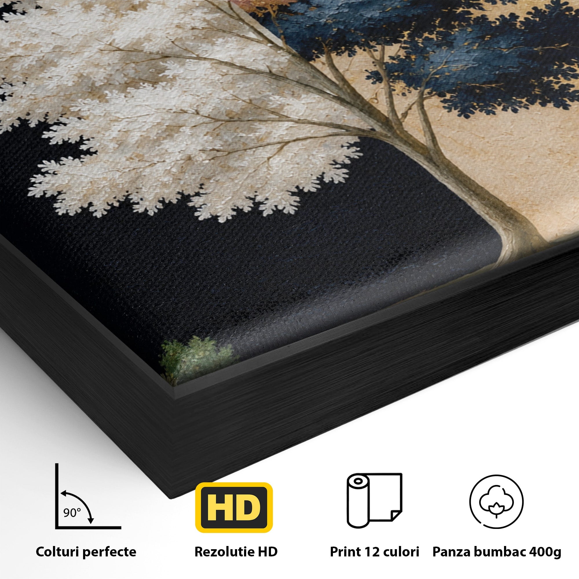 Tablou Canvas Premium LuxCanva® A1900, Copacul Dualitatii, Copac, Reflectie, Dualitate, Natura, Living, Culori Vibrante