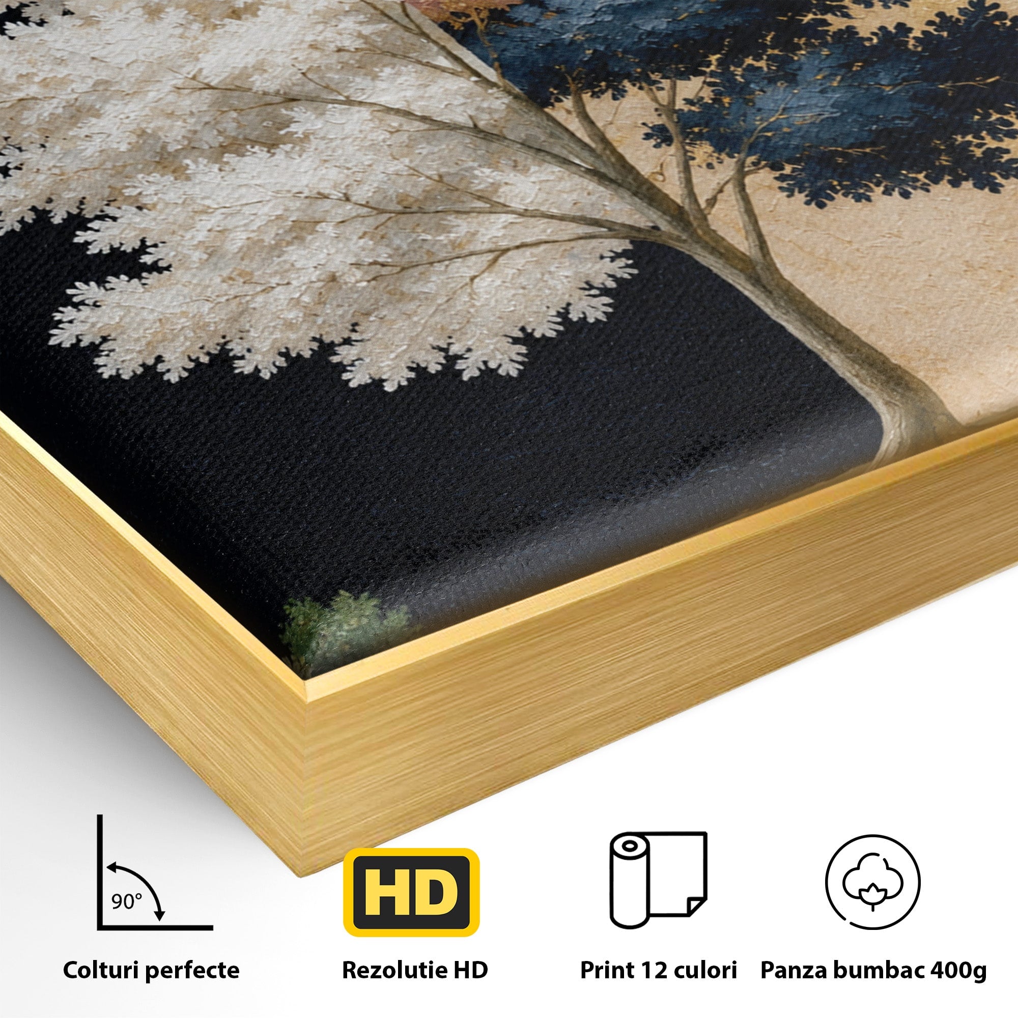 Tablou Canvas Premium LuxCanva® A1900, Copacul Dualitatii, Copac, Reflectie, Dualitate, Natura, Living, Culori Vibrante