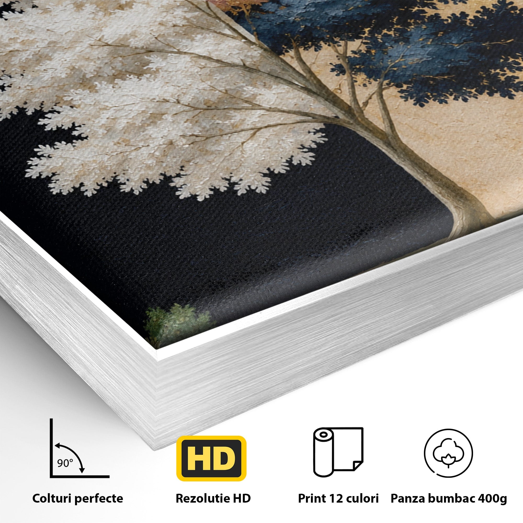Tablou Canvas Premium LuxCanva® A1900, Copacul Dualitatii, Copac, Reflectie, Dualitate, Natura, Living, Culori Vibrante