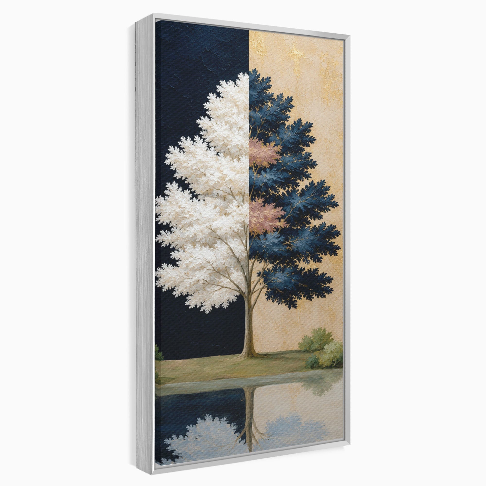 Tablou Canvas Premium LuxCanva® A1900, Copacul Dualitatii, Copac, Reflectie, Dualitate, Natura, Living, Culori Vibrante
