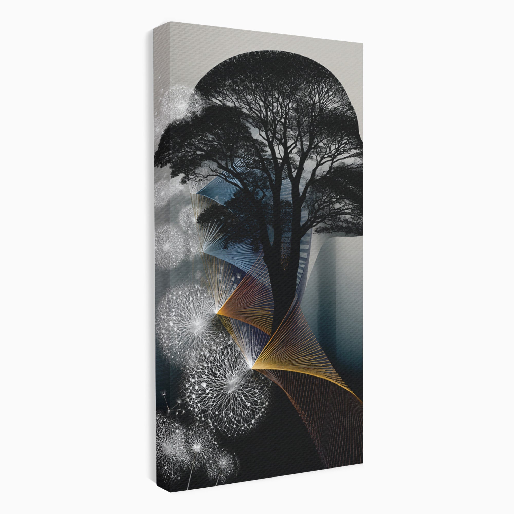 Tablou Canvas Premium LuxCanva® A1902, Silhouette Arborescenta, Silhouette, Arbore, Abstract, Contemplativ, Birou, Culori Vibrante