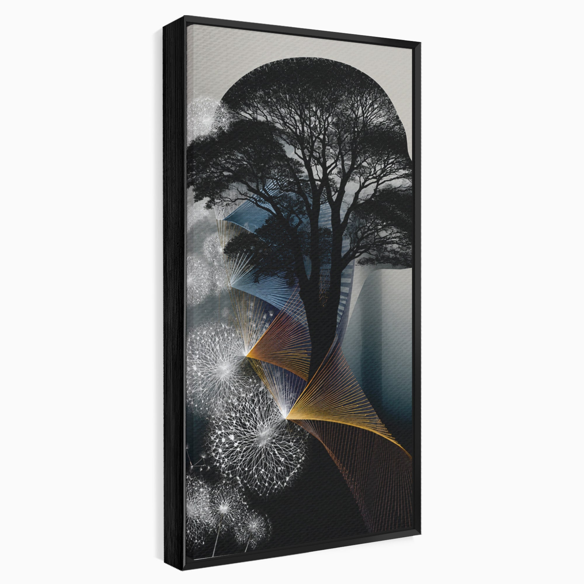 Tablou Canvas Premium LuxCanva® A1902, Silhouette Arborescenta, Silhouette, Arbore, Abstract, Contemplativ, Birou, Culori Vibrante
