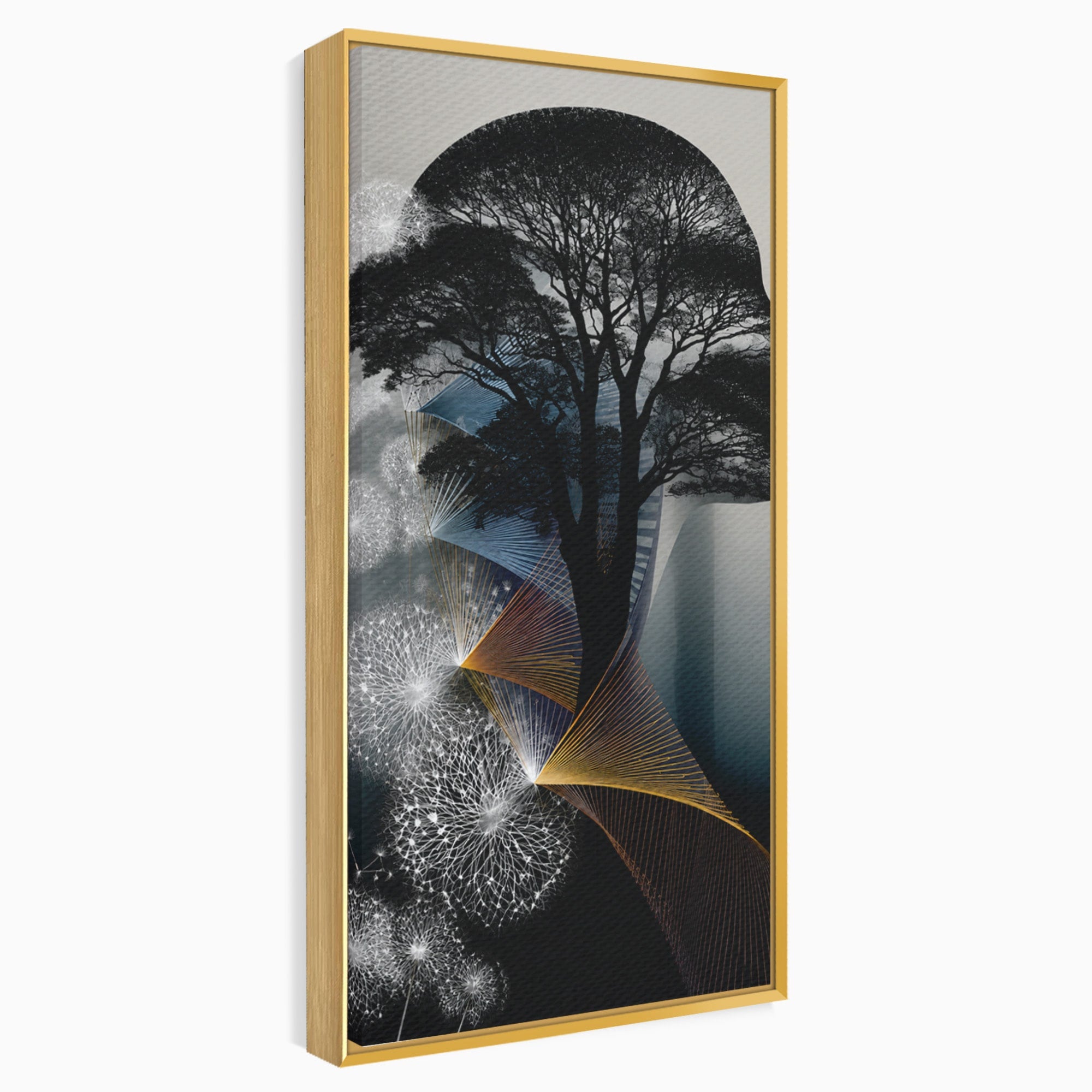 Tablou Canvas Premium LuxCanva® A1902, Silhouette Arborescenta, Silhouette, Arbore, Abstract, Contemplativ, Birou, Culori Vibrante