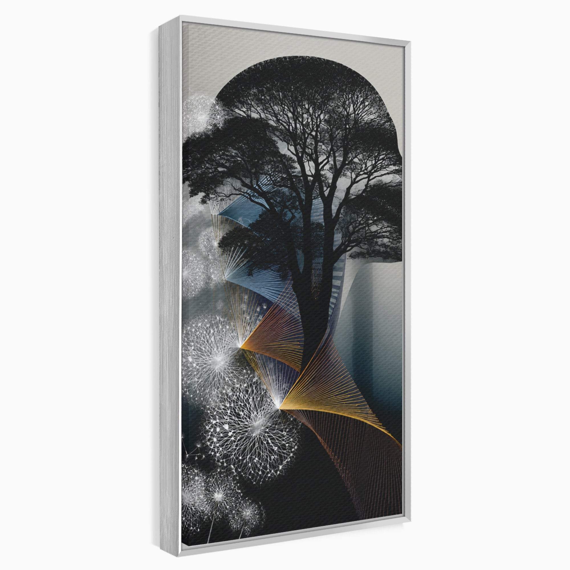 Tablou Canvas Premium LuxCanva® A1902, Silhouette Arborescenta, Silhouette, Arbore, Abstract, Contemplativ, Birou, Culori Vibrante