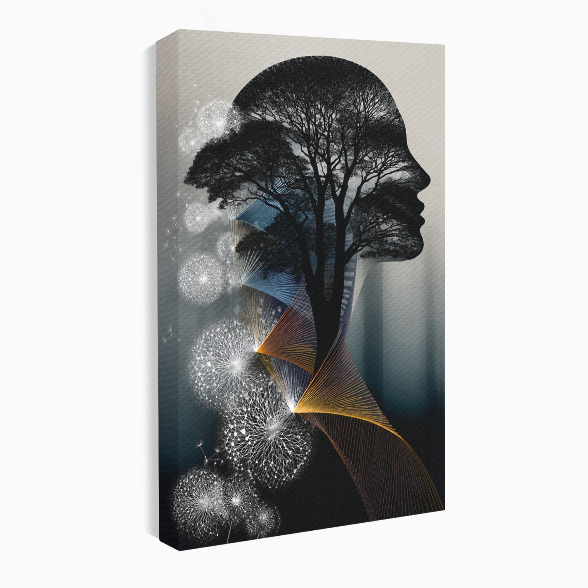 Tablou Canvas Premium LuxCanva® A1902, Silhouette Arborescenta, Silhouette, Arbore, Abstract, Contemplativ, Birou, Culori Vibrante
