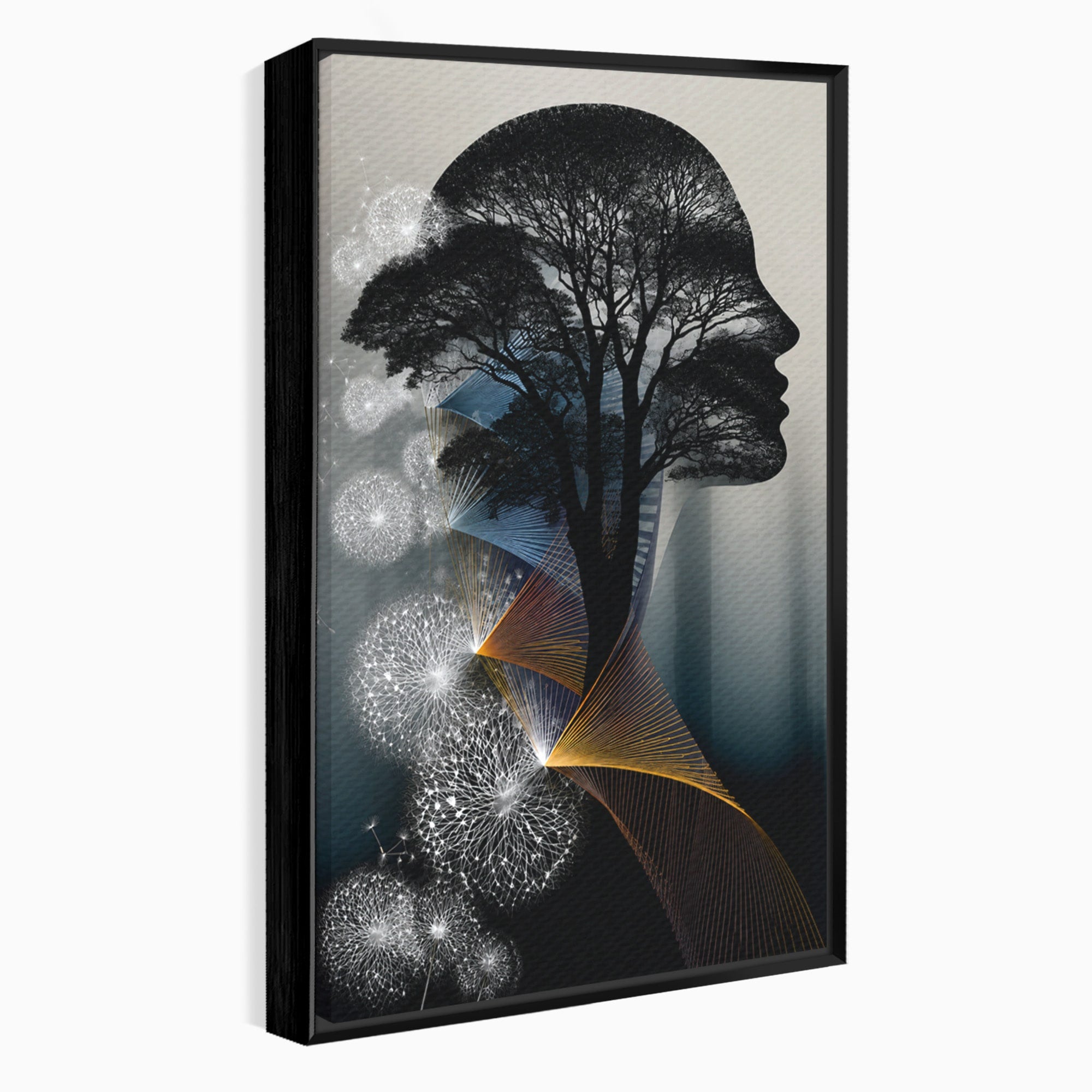 Tablou Canvas Premium LuxCanva® A1902, Silhouette Arborescenta, Silhouette, Arbore, Abstract, Contemplativ, Birou, Culori Vibrante