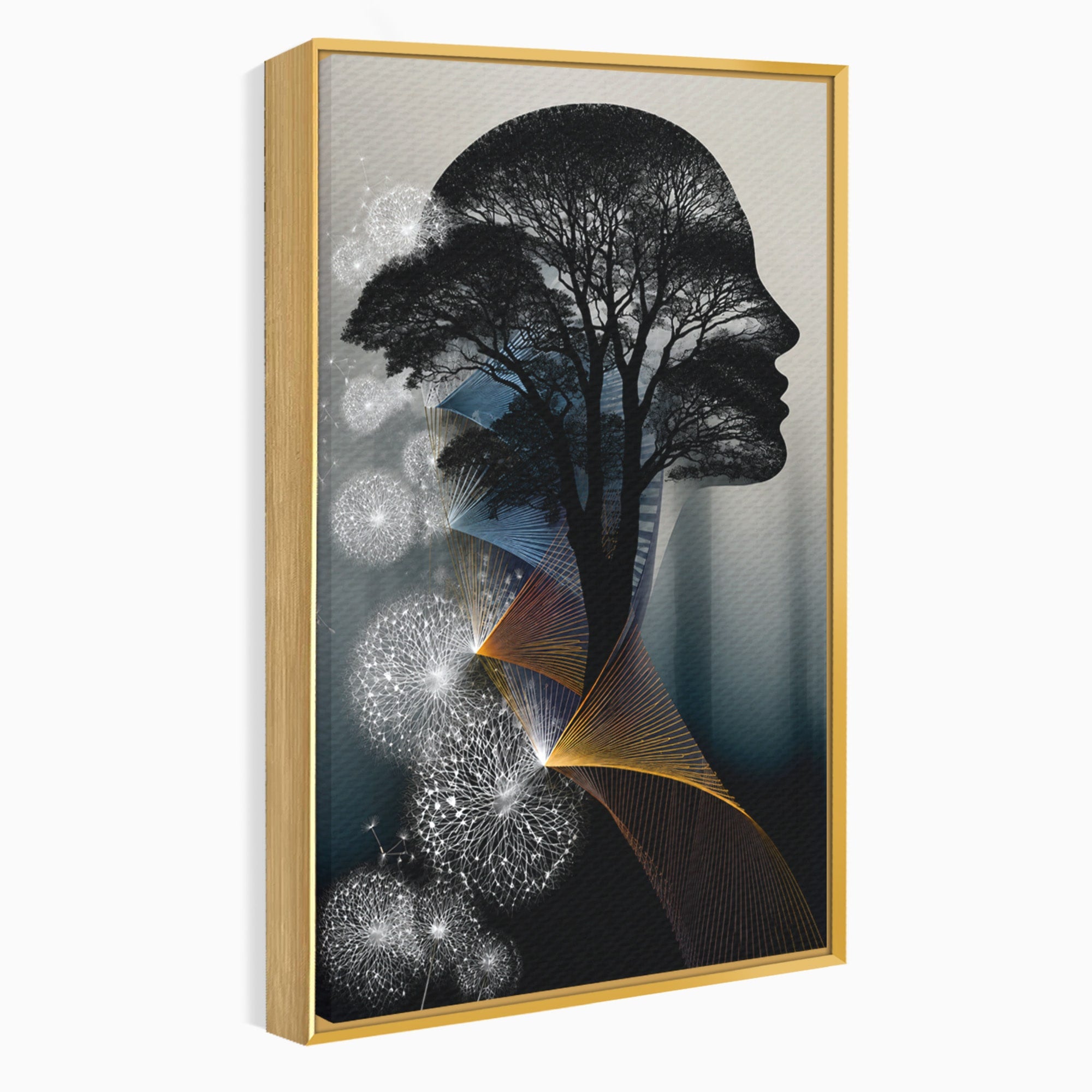 Tablou Canvas Premium LuxCanva® A1902, Silhouette Arborescenta, Silhouette, Arbore, Abstract, Contemplativ, Birou, Culori Vibrante
