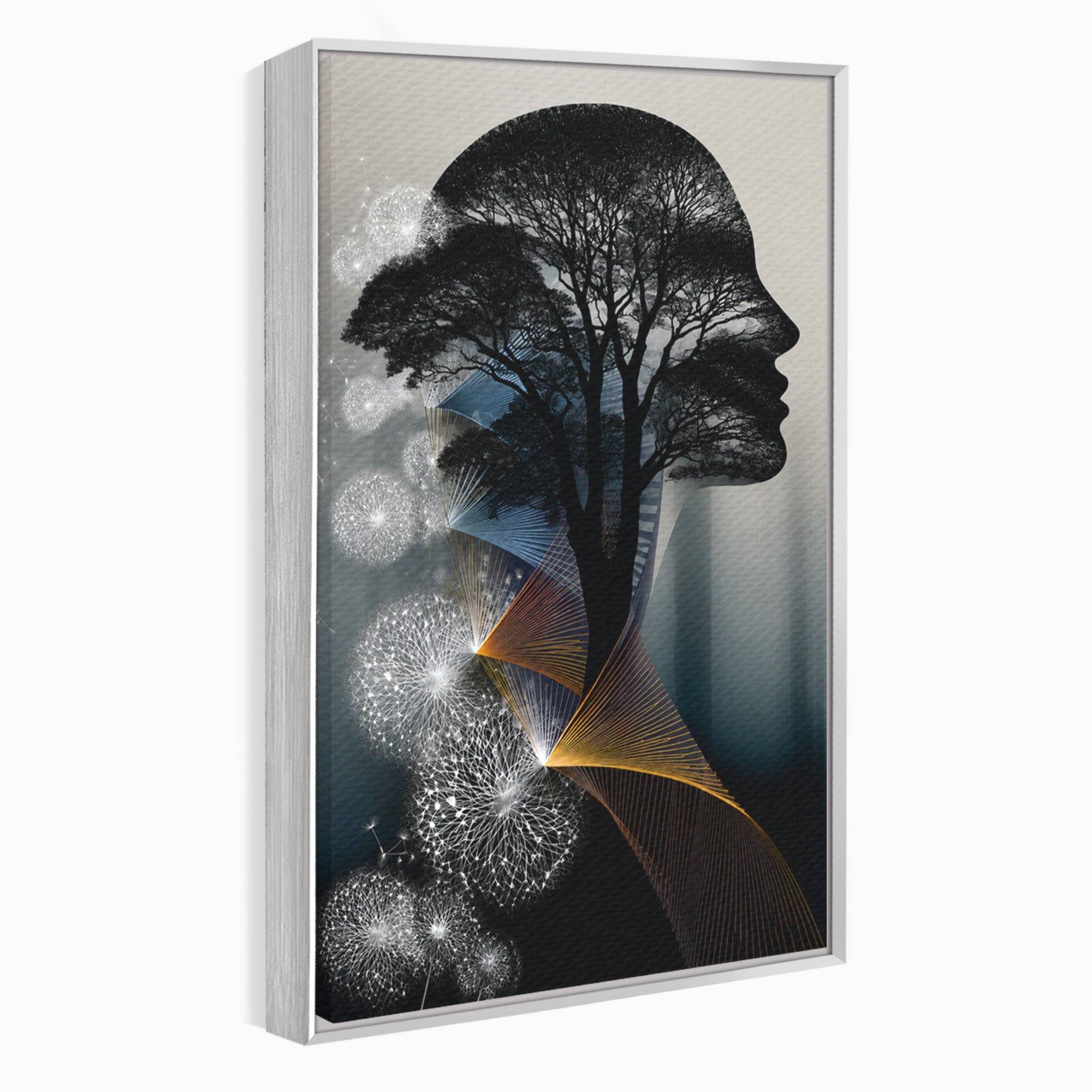 Tablou Canvas Premium LuxCanva® A1902, Silhouette Arborescenta, Silhouette, Arbore, Abstract, Contemplativ, Birou, Culori Vibrante