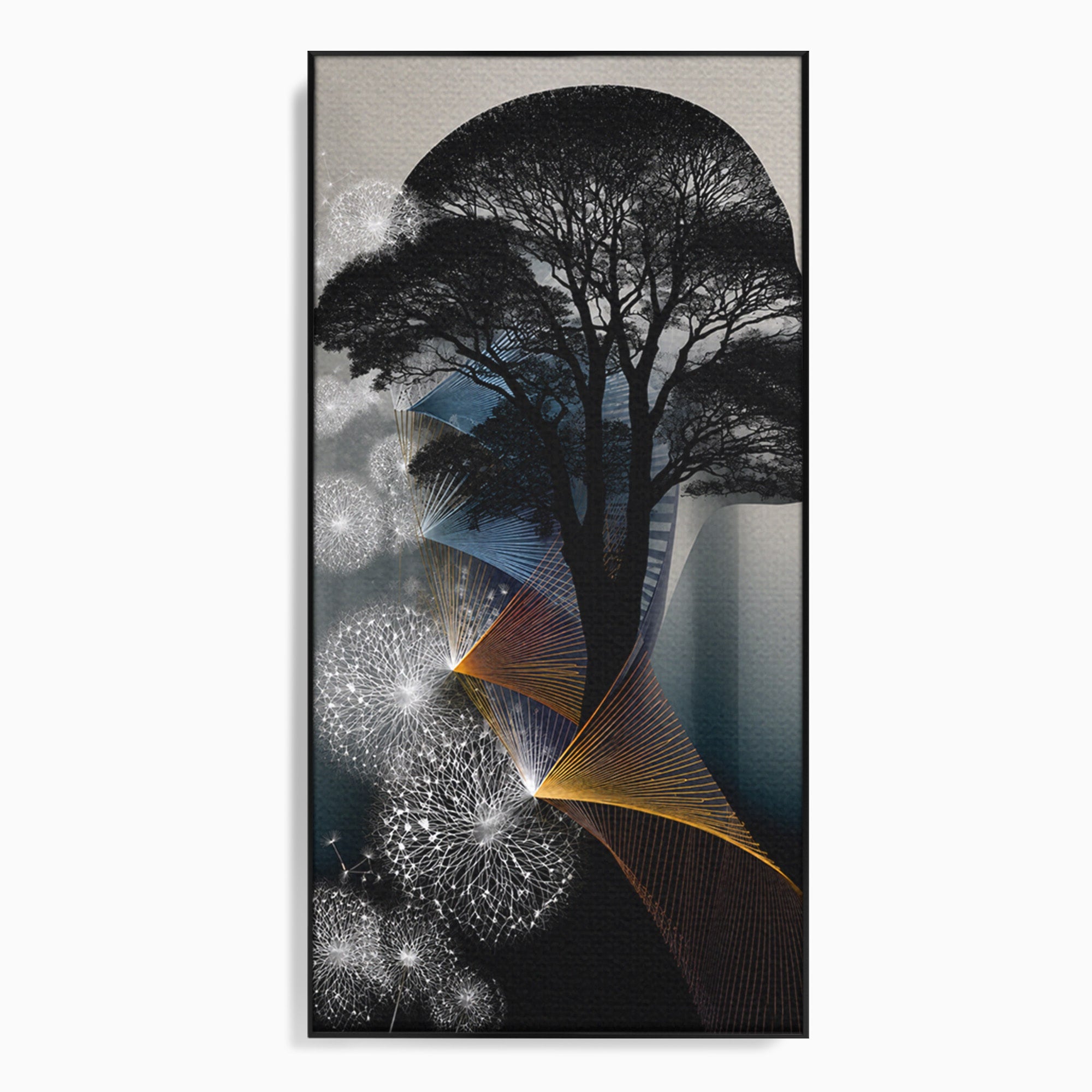 Tablou Canvas Premium LuxCanva® A1902, Silhouette Arborescenta, Silhouette, Arbore, Abstract, Contemplativ, Birou, Culori Vibrante
