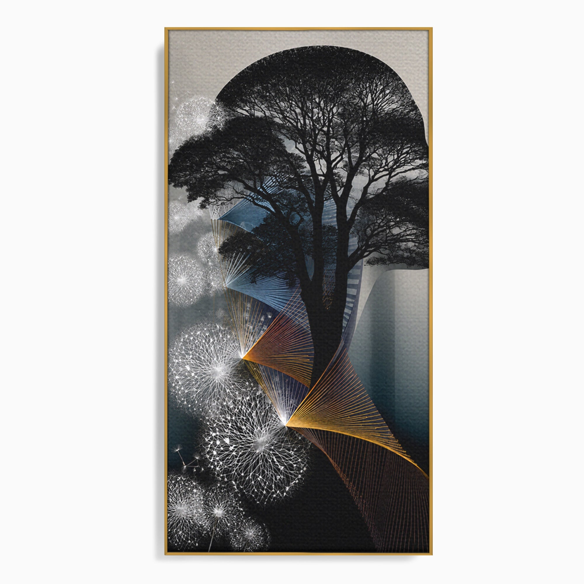 Tablou Canvas Premium LuxCanva® A1902, Silhouette Arborescenta, Silhouette, Arbore, Abstract, Contemplativ, Birou, Culori Vibrante