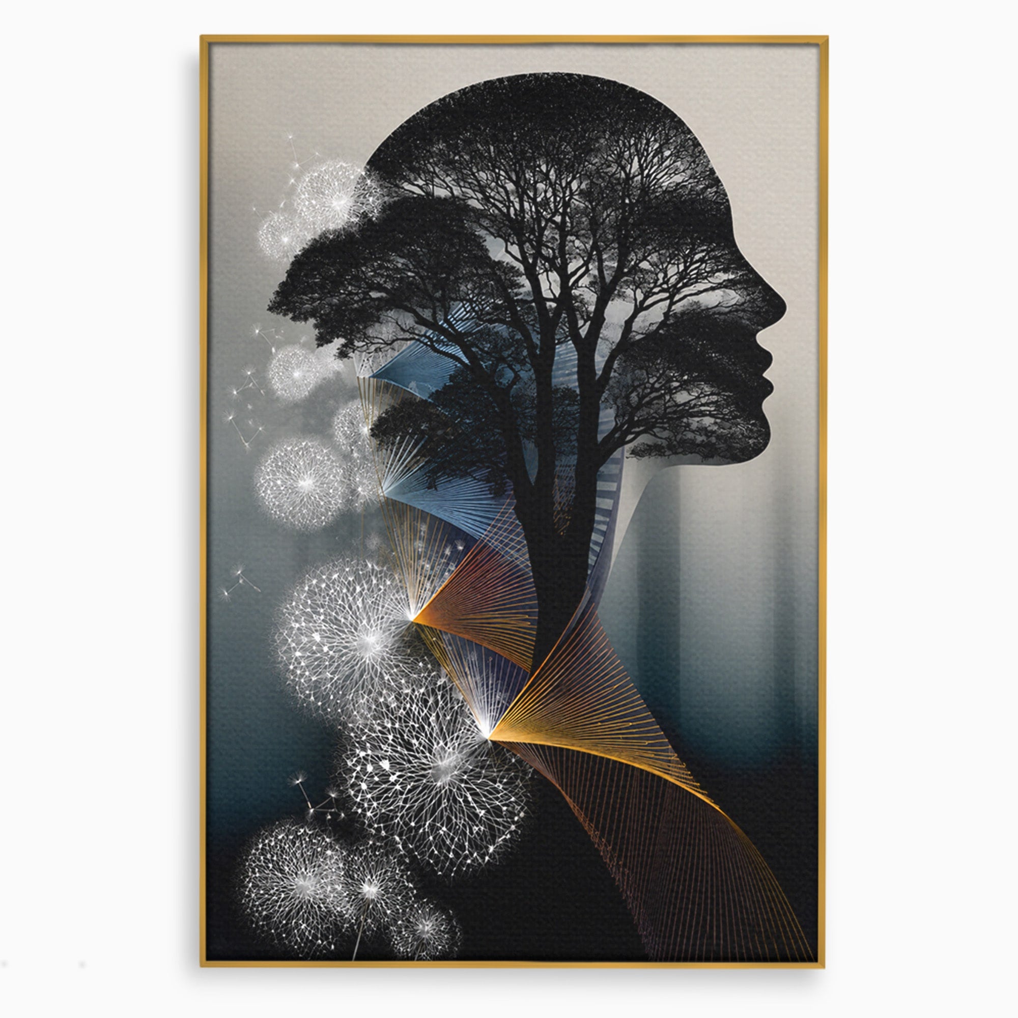 Tablou Canvas Premium LuxCanva® A1902, Silhouette Arborescenta, Silhouette, Arbore, Abstract, Contemplativ, Birou, Culori Vibrante
